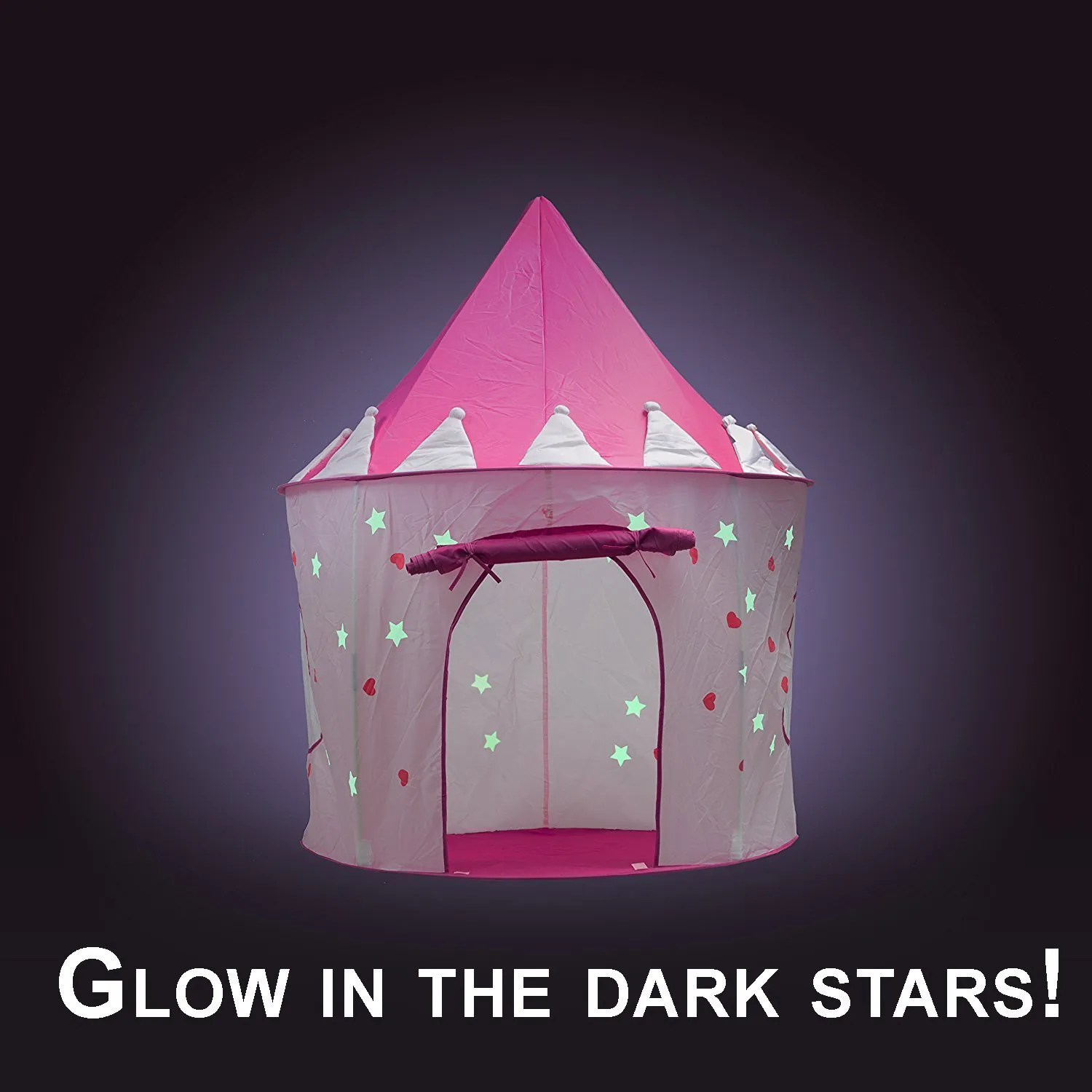 5-Piece Princess Castle Girls Play Tent w/ Glow in The Dark Stars &amp; Butterfly Fairy Dress Up Costume - Childrens Play Tents for Indoor &amp; Outdoor Use with Pink Girls Playhouse Fairy