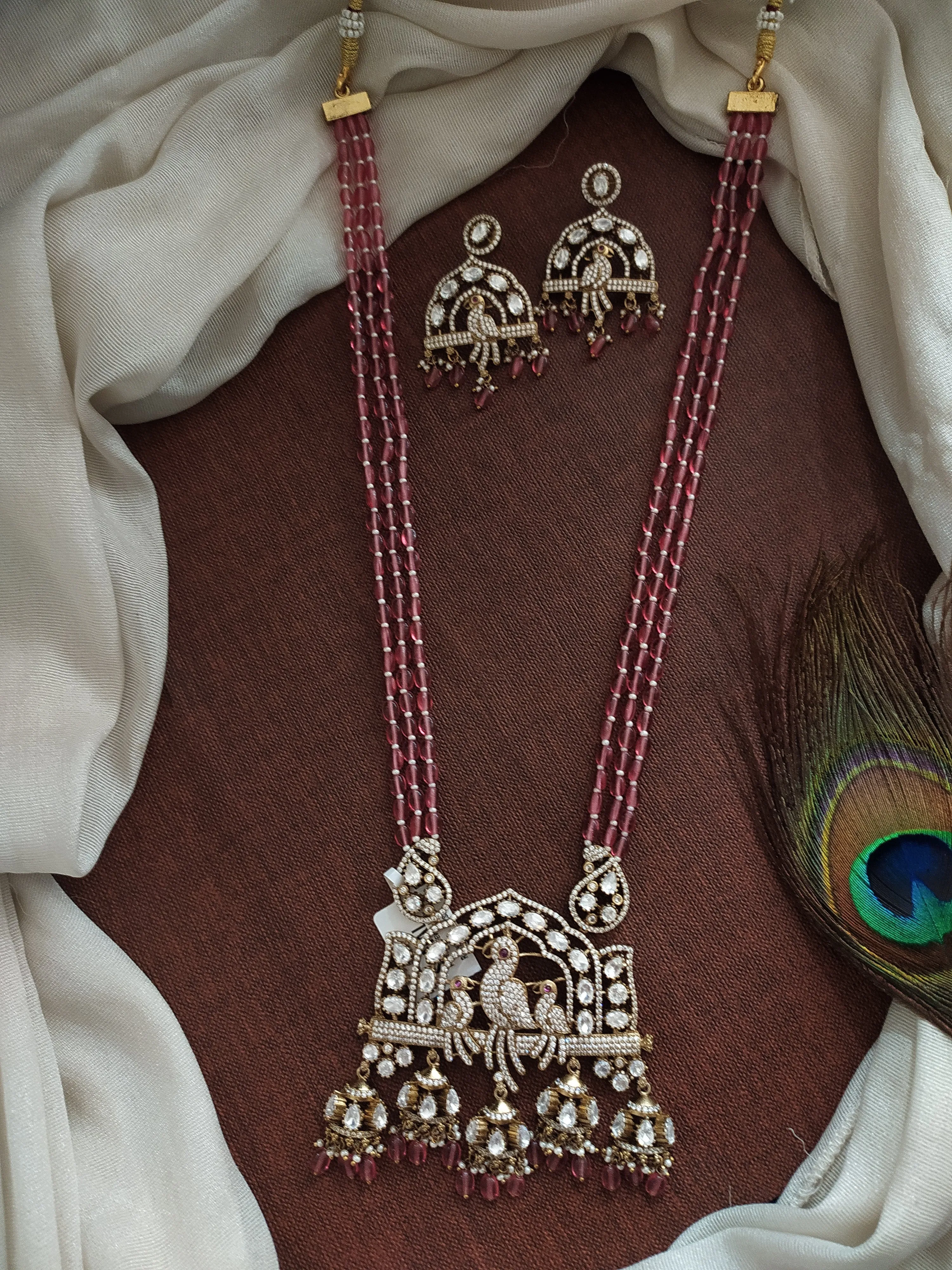 Amazing Triple Layer Parrot Design Victorian Mala Set