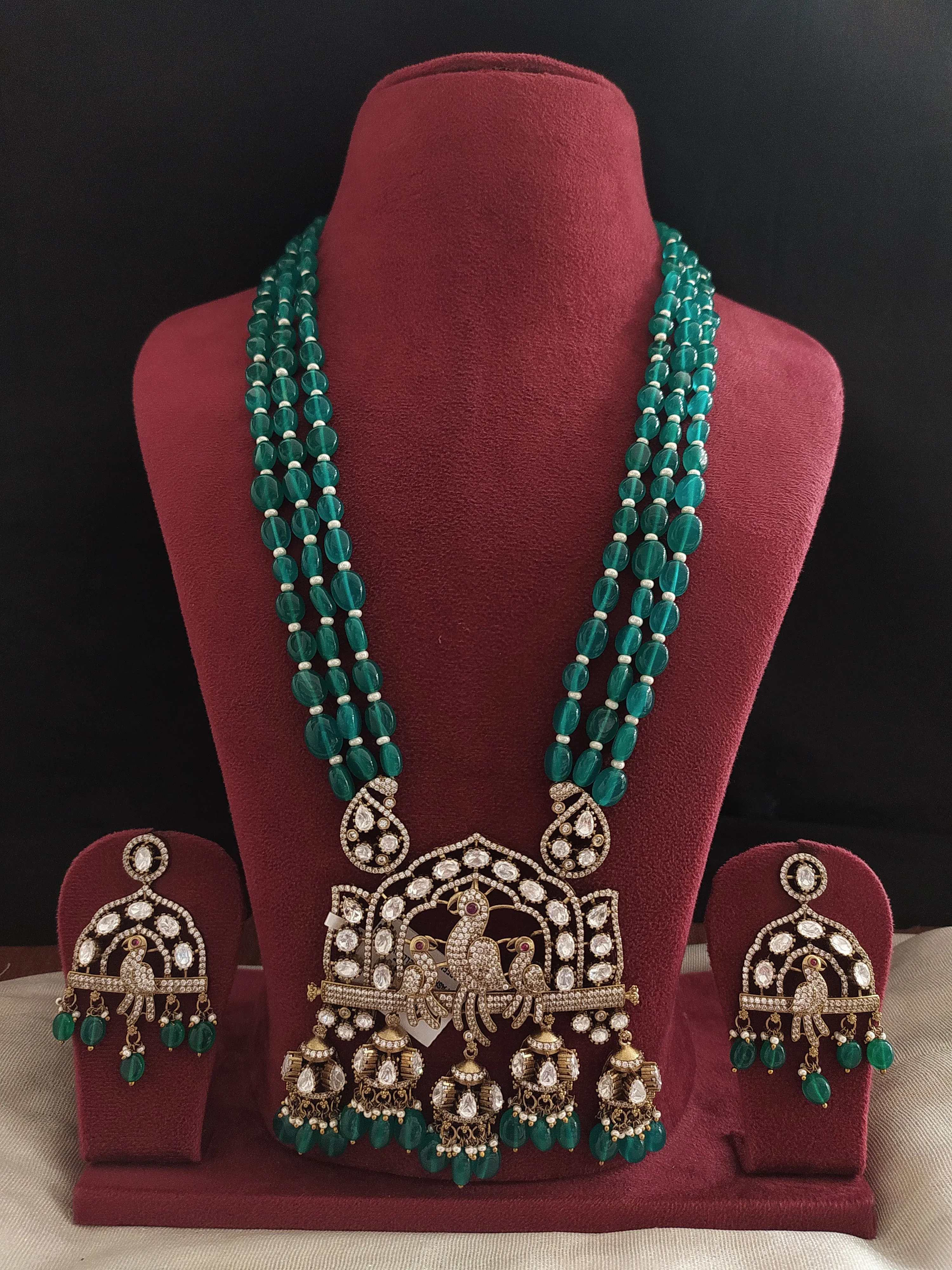 Amazing Triple Layer Parrot Design Victorian Mala Set