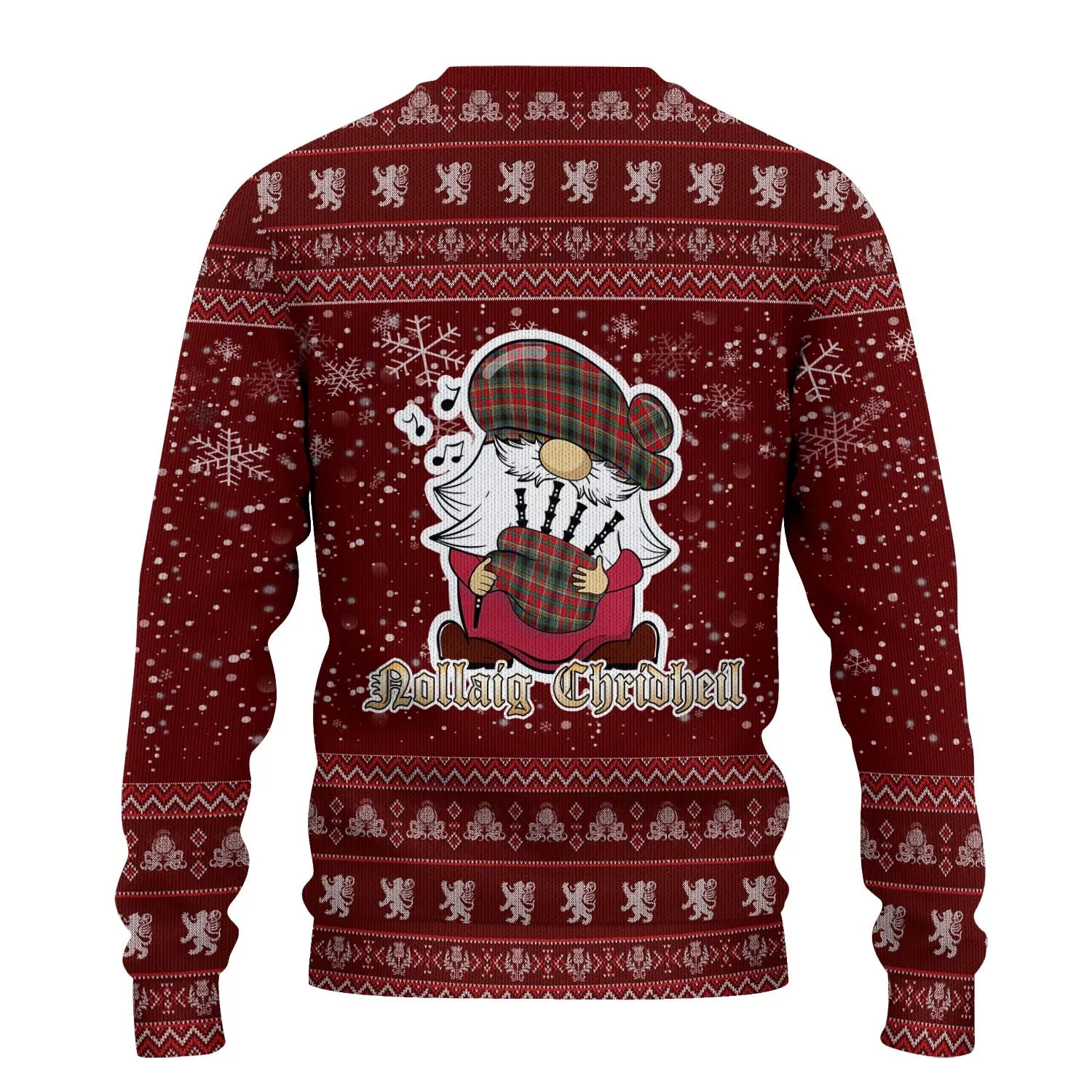Anderson of Arbrake Clan Christmas Family Ugly Sweater with Funny Gnome Playing Bagpipes