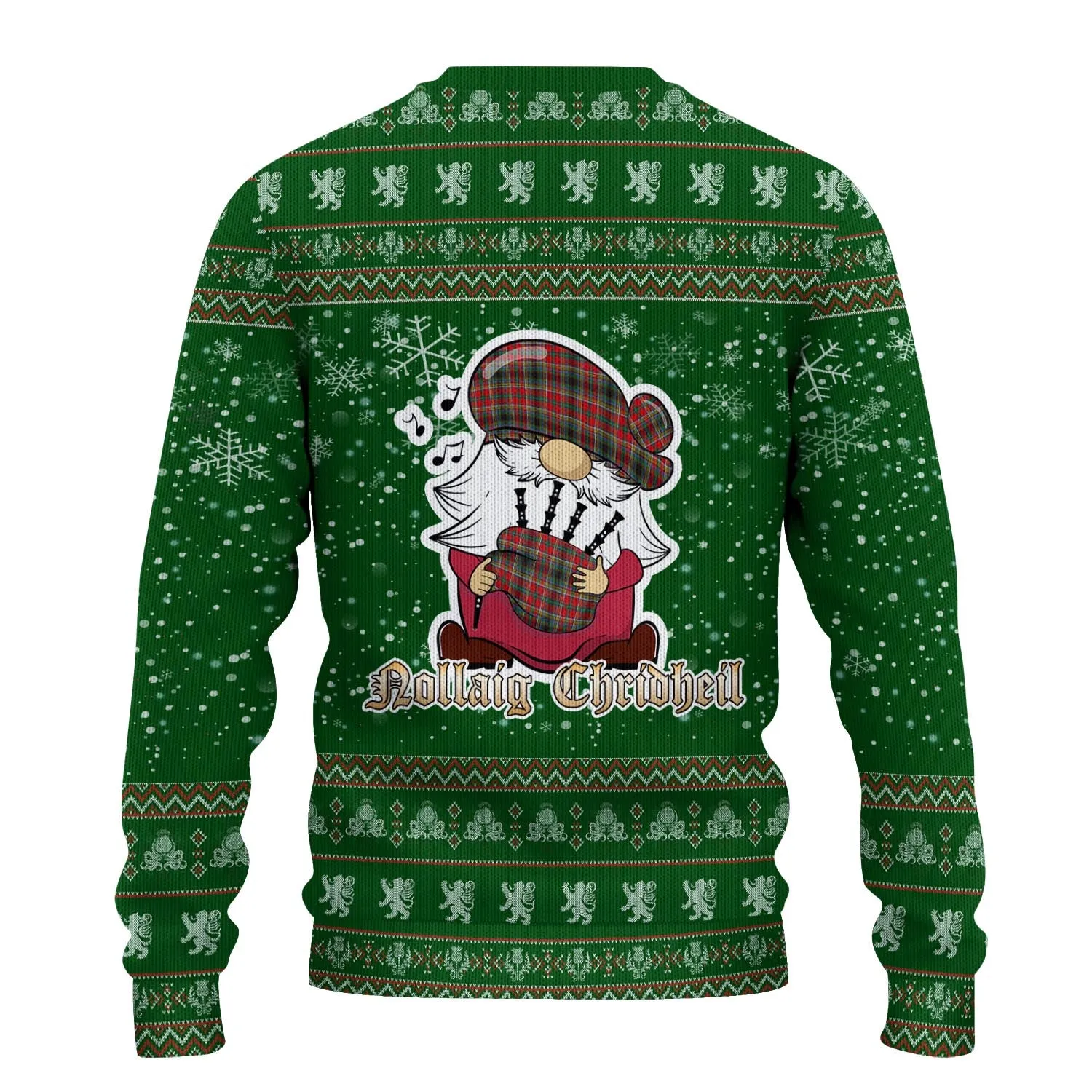 Anderson of Arbrake Clan Christmas Family Ugly Sweater with Funny Gnome Playing Bagpipes