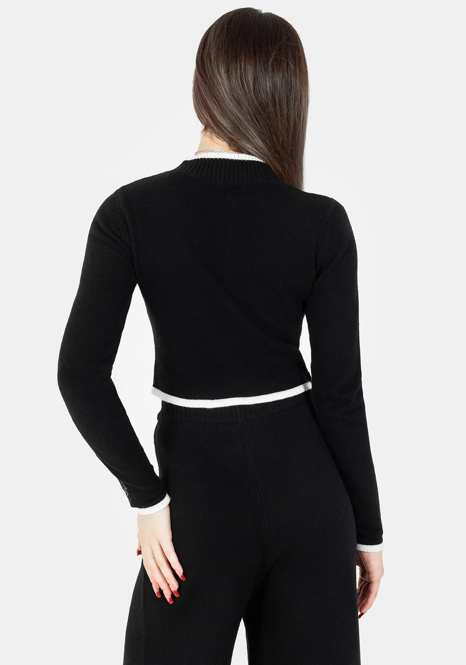 Araneae Embroidered Long Sleeve Knit Sweater