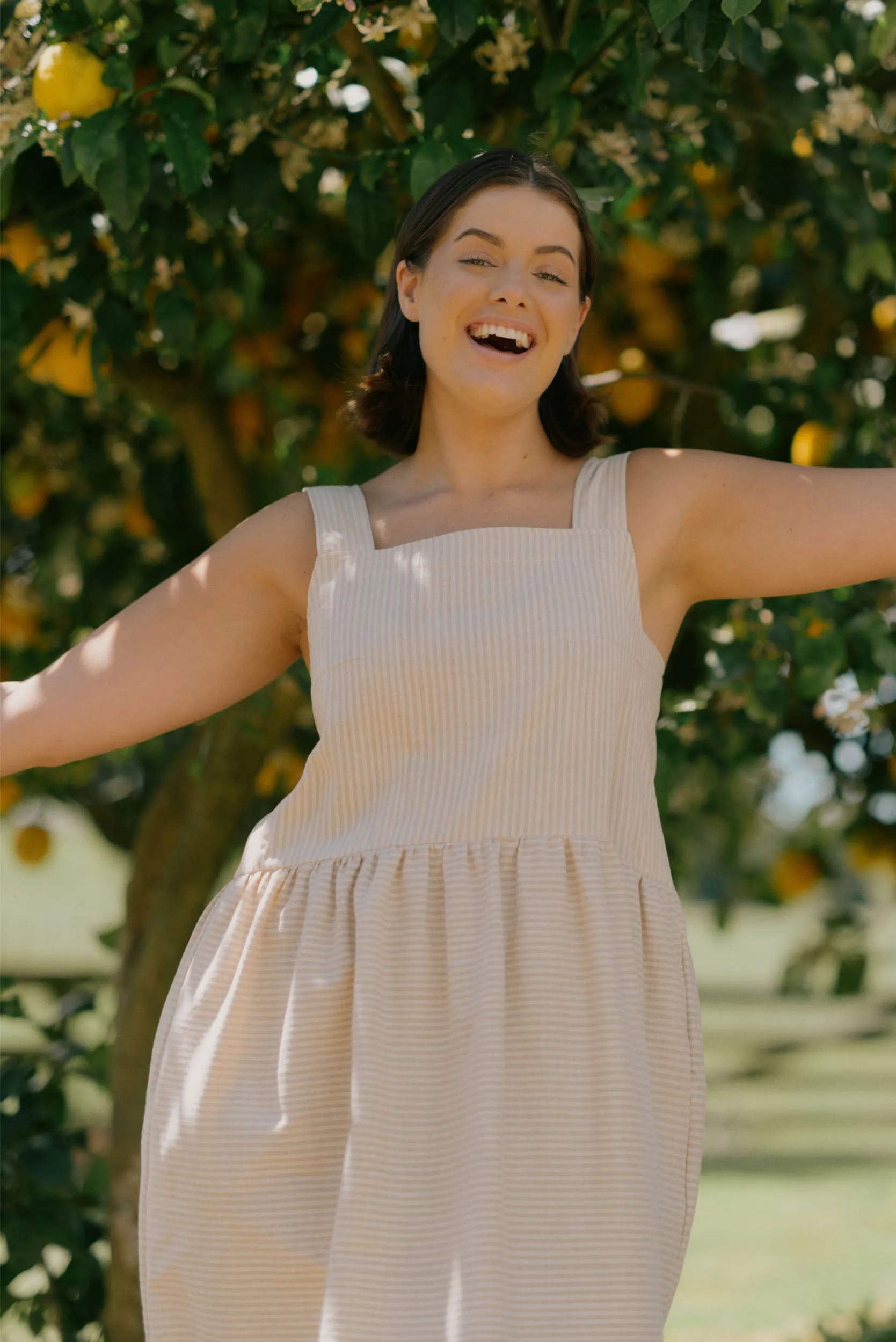 Ash Dress | Cream Stripe