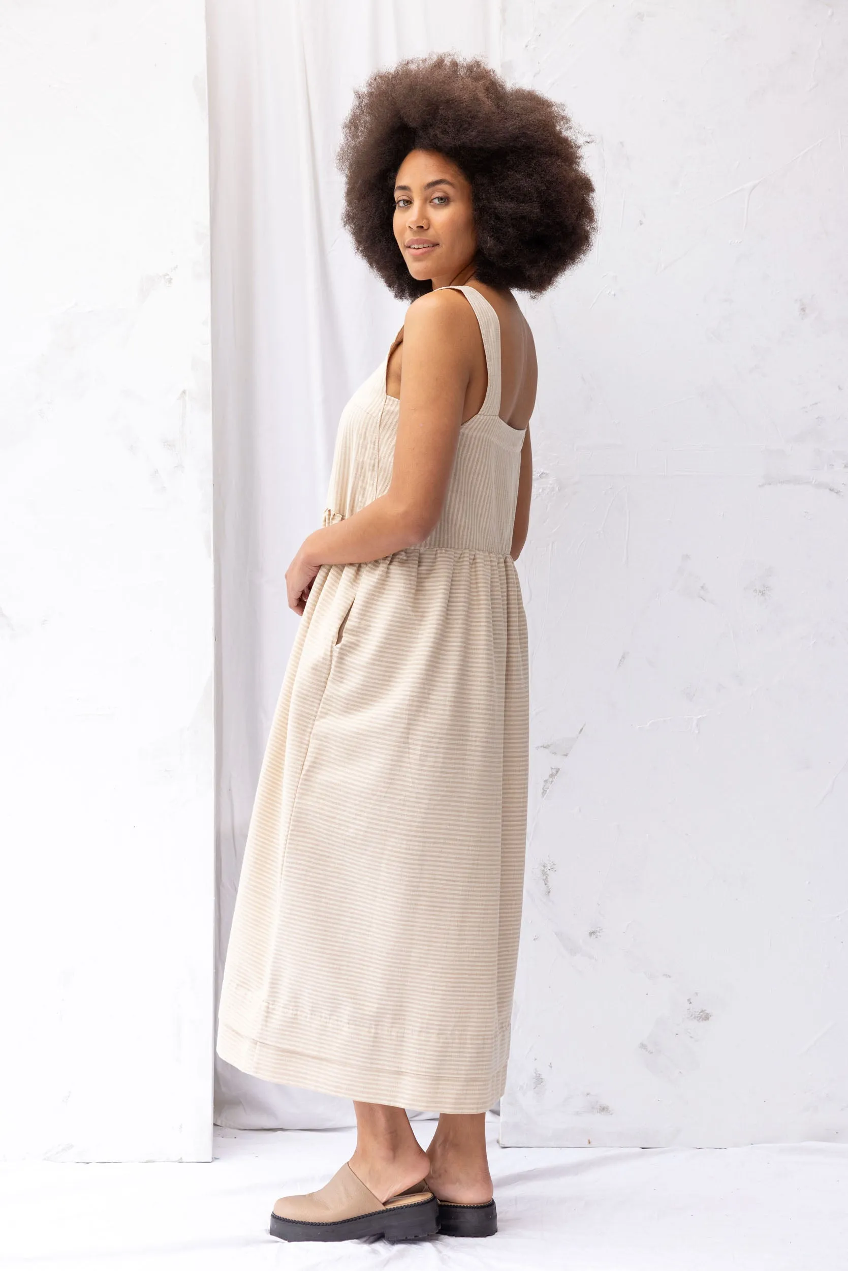 Ash Dress | Cream Stripe