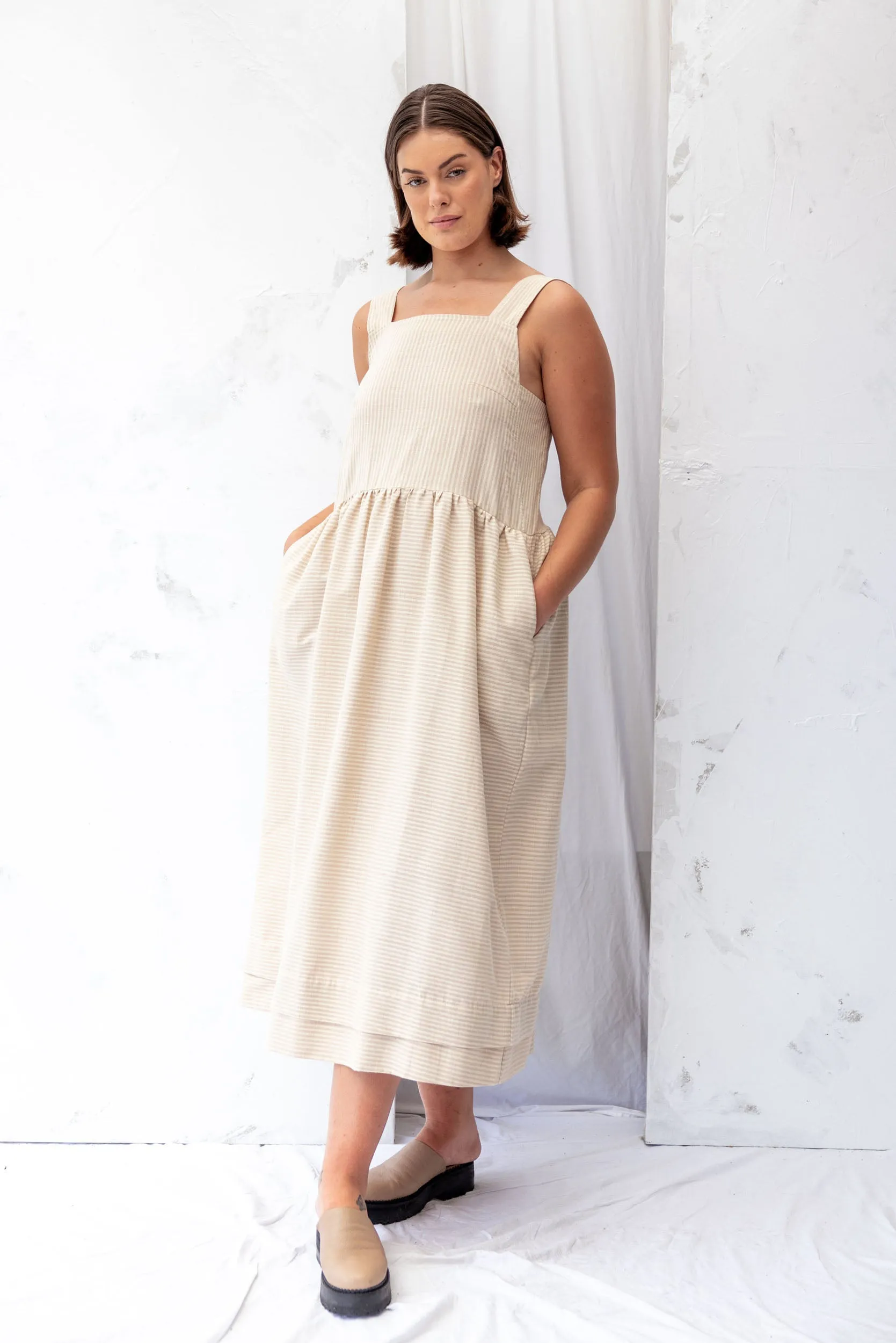 Ash Dress | Cream Stripe