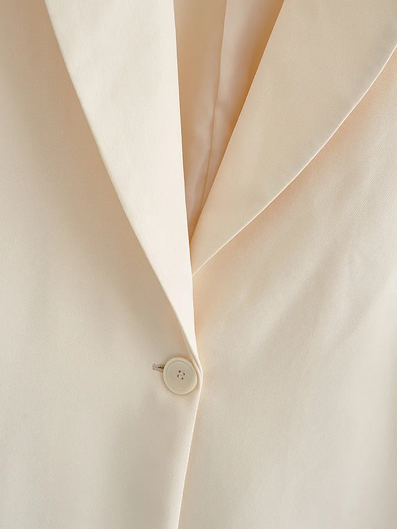 Autumn Solid Color Tied Decorative Split Single Button Vest Blazer Vest