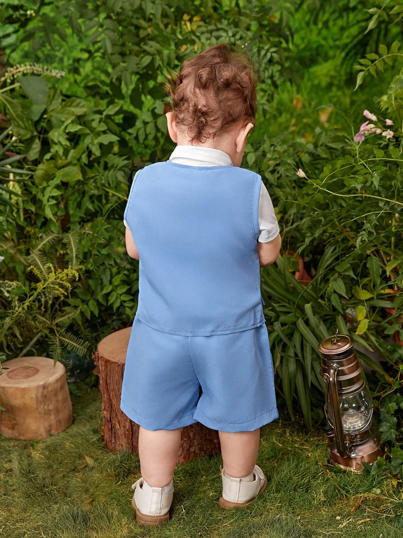 Baby Boy Bow Front Shirt & Vest Jacket & Shorts