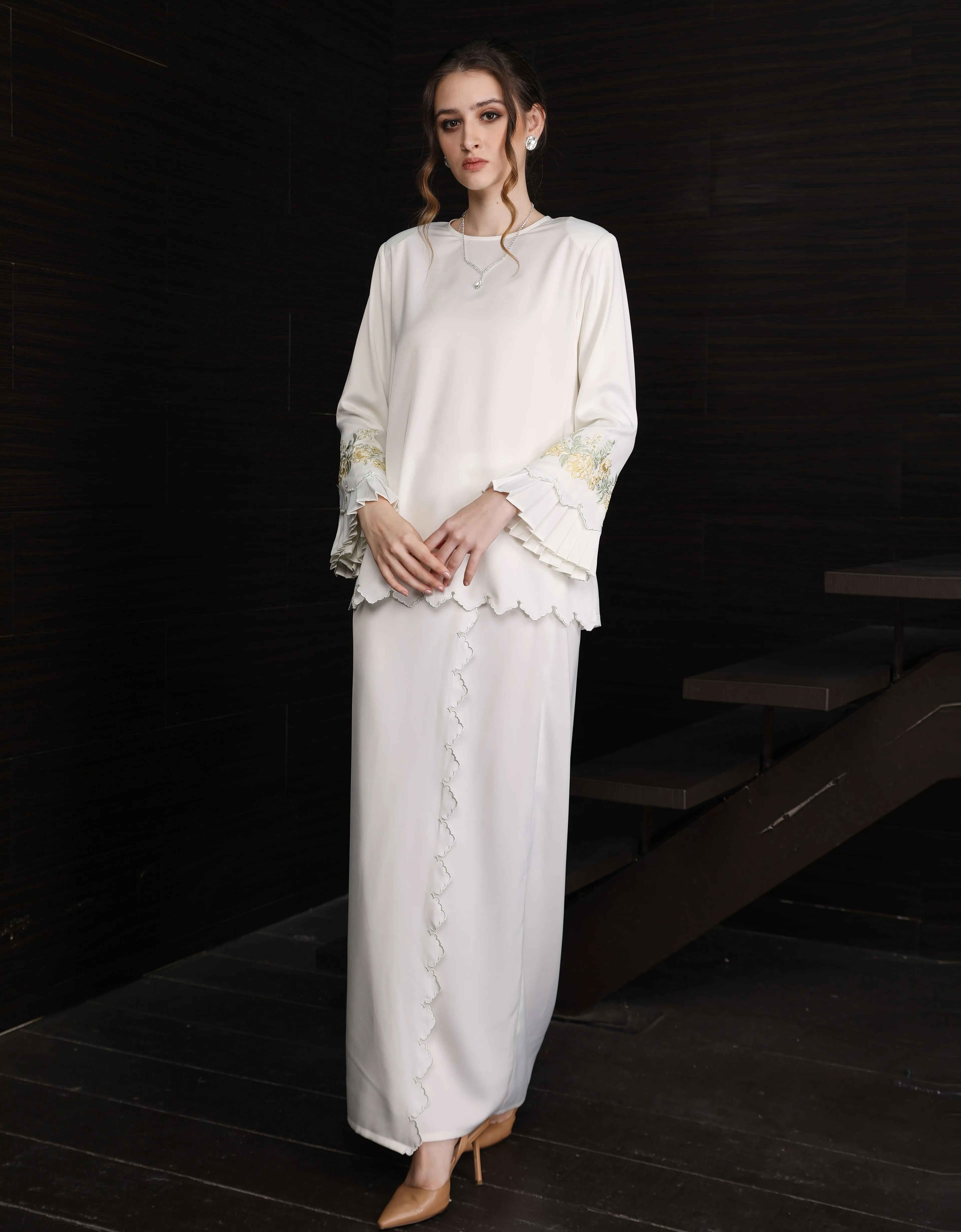 BAJU KURUNG KEDAH ZALEY (OFF WHITE)