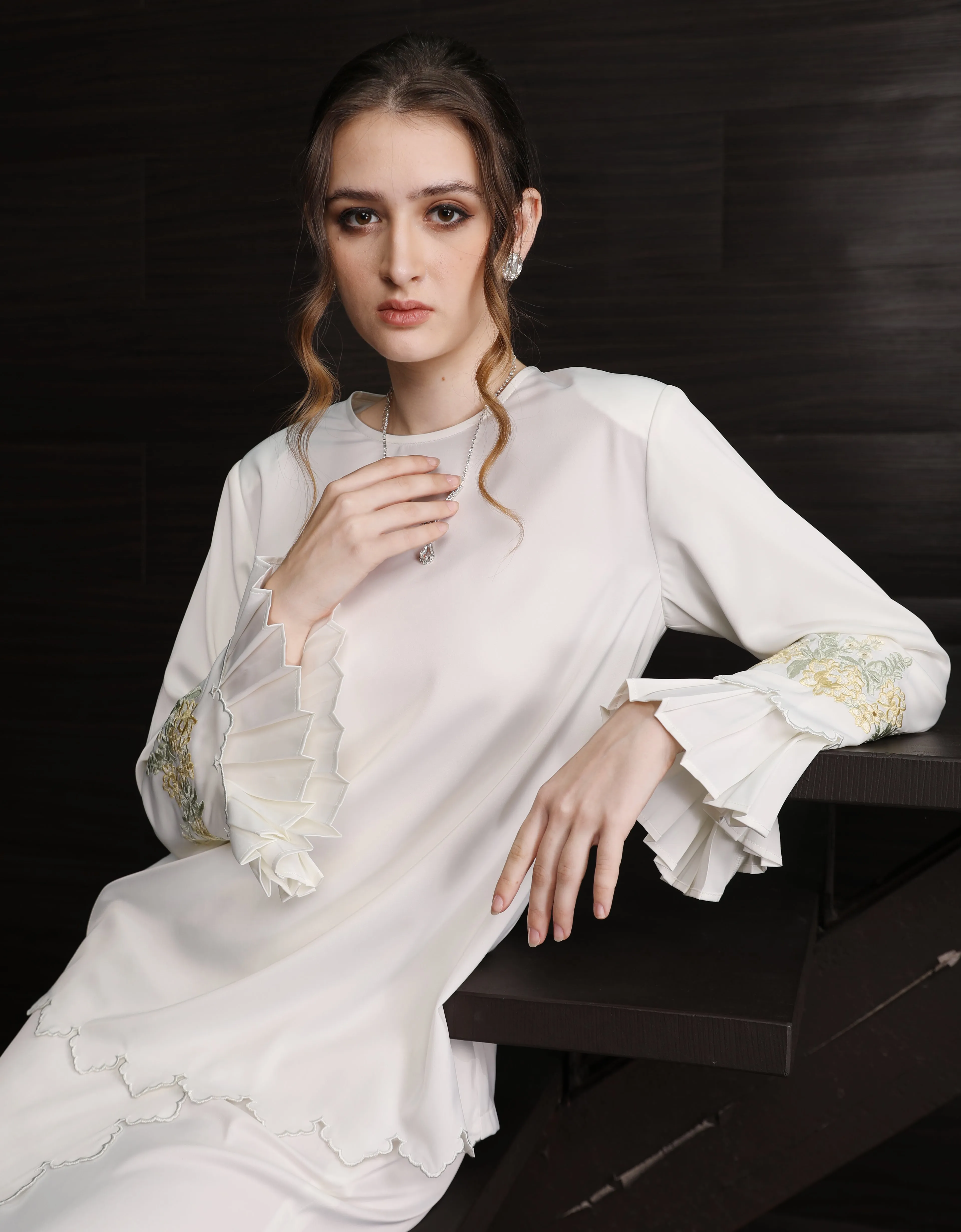 BAJU KURUNG KEDAH ZALEY (OFF WHITE)