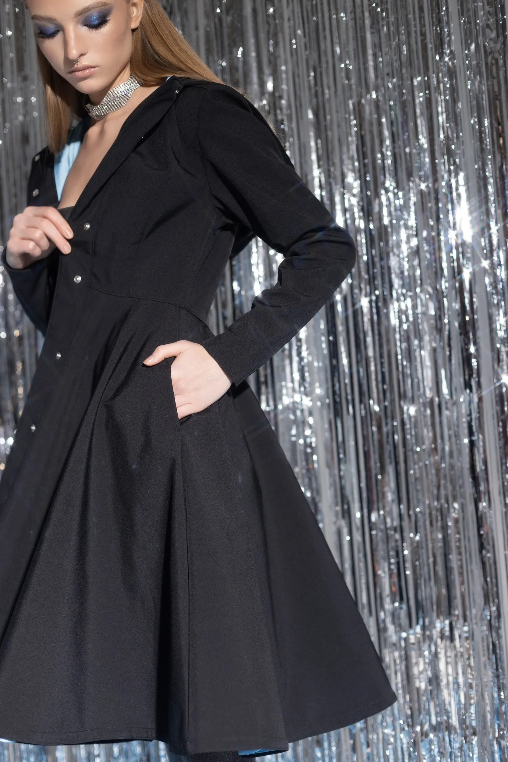 Black Sapphire Raincoat Blue Lining