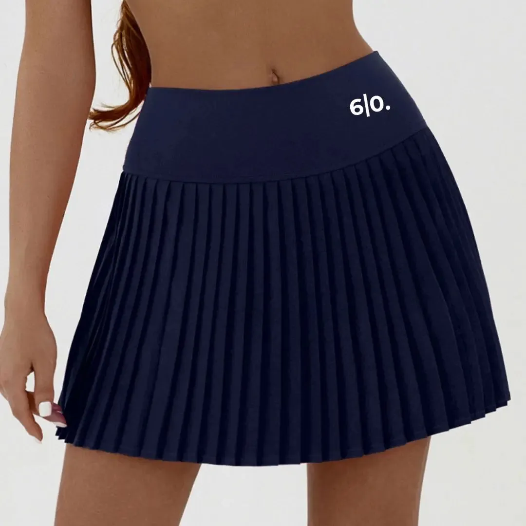 Blue Long style pleated skirt