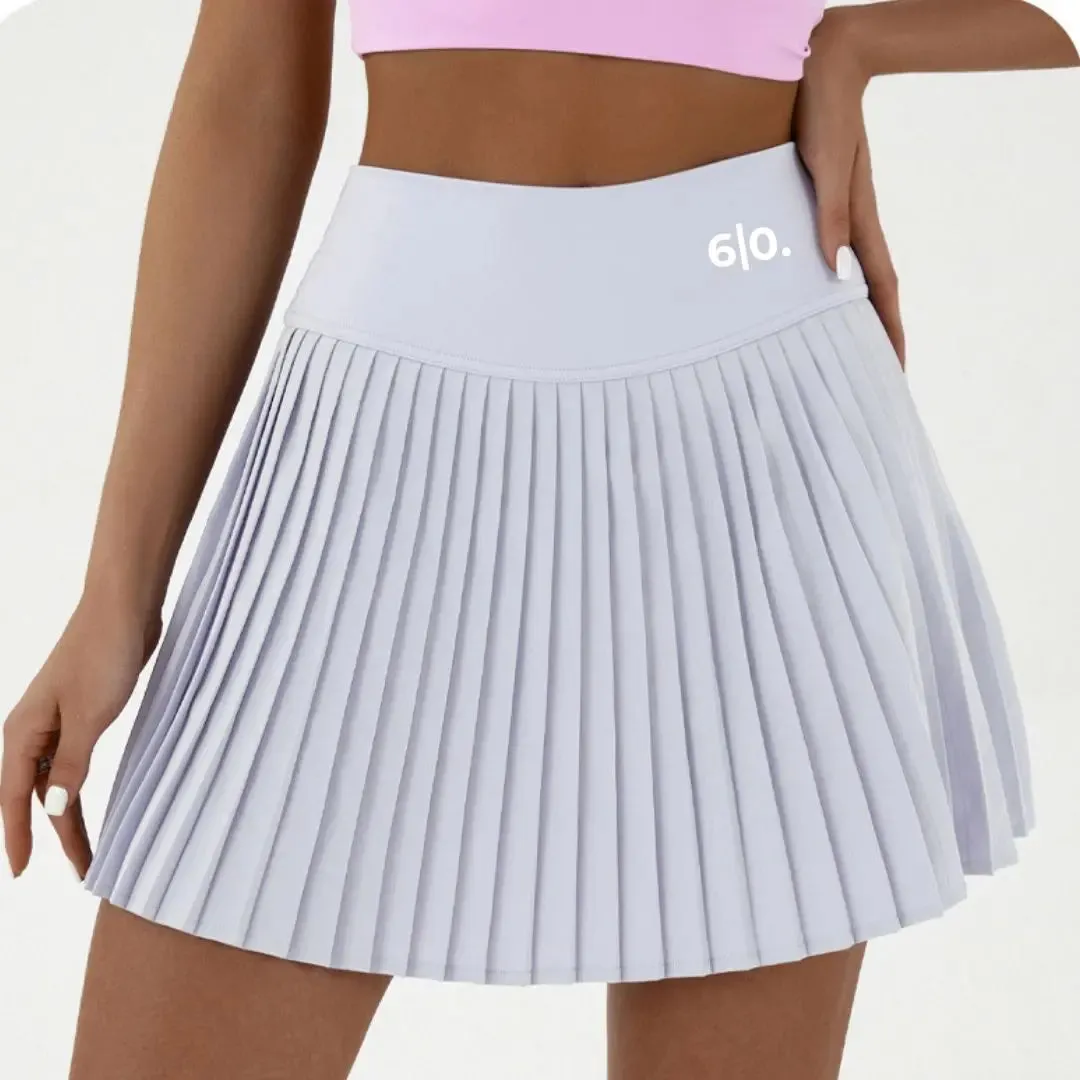 Blue Long style pleated skirt