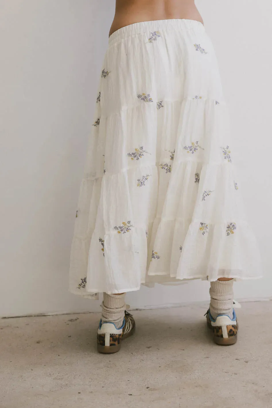 Bluebell Embroidered Midi Skirt