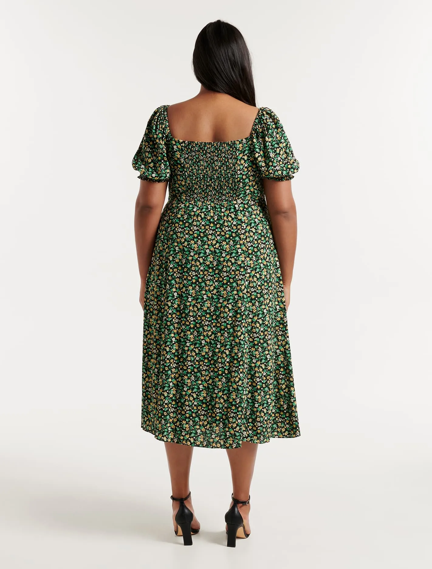 Brianna Curve Printed Midi Dress
