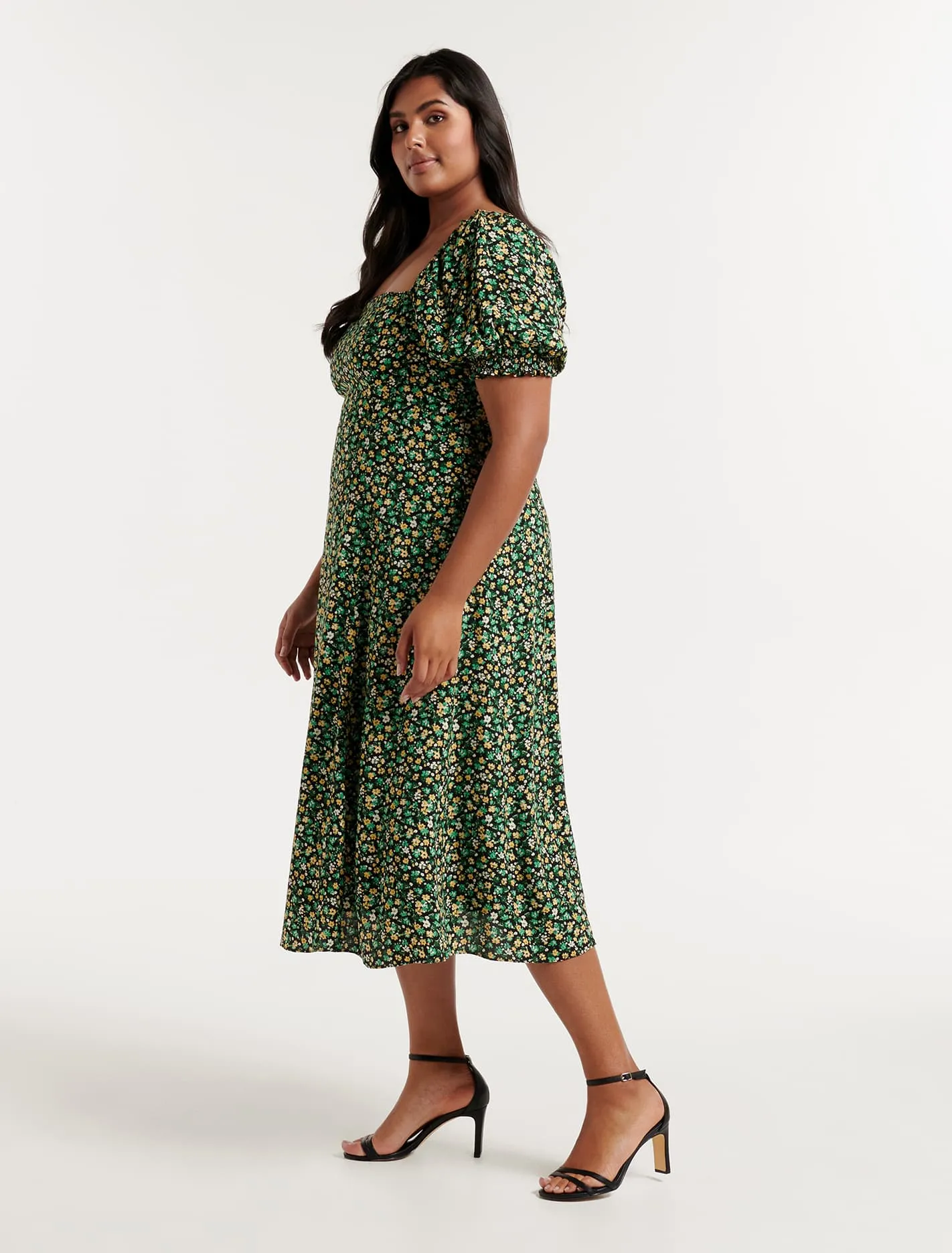 Brianna Curve Printed Midi Dress