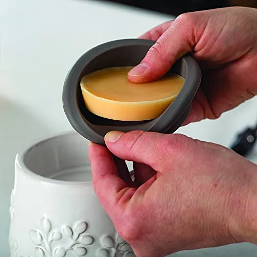 Candle Warmers Etc Wax Melt Fragrance Warmer for Scented Wax Melts Cubes Tarts with Silicone Dish Top Gray Hobnail Dot Ceramic