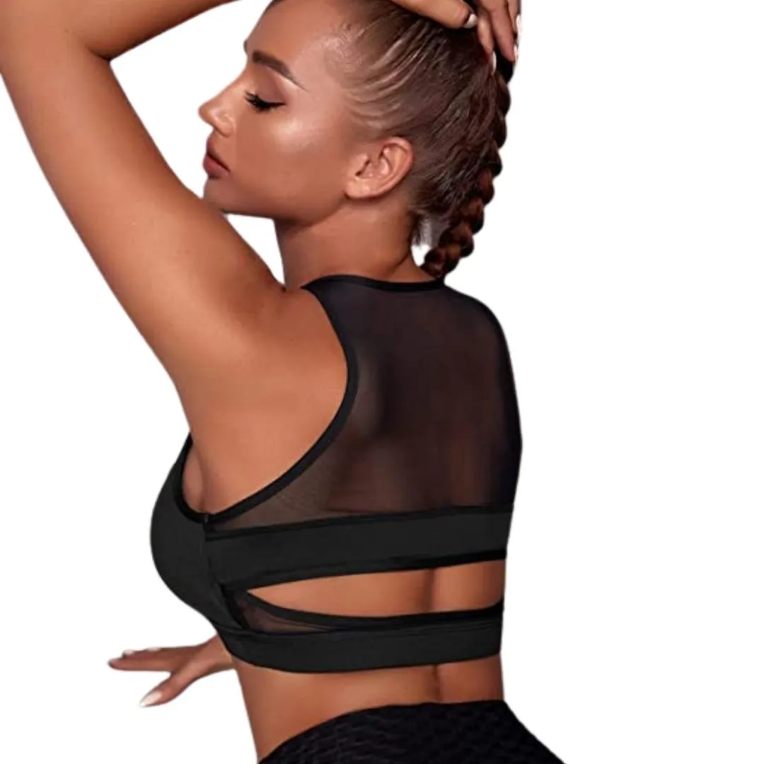 Caroline Contrast Mesh Workout Bra