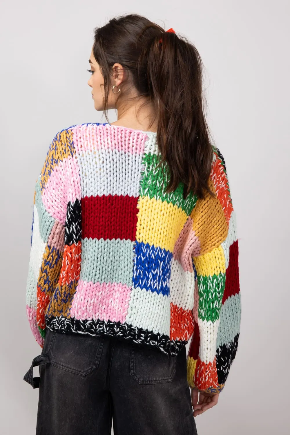 Checkered Sweater for Women in Multi | ENBK3375BW-MUL