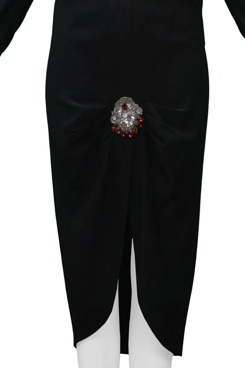 CHLOE BY KARL LAGERFELD BLACK SKIRT ENSEMBLE WITH RHINESTONE APPLIQUE