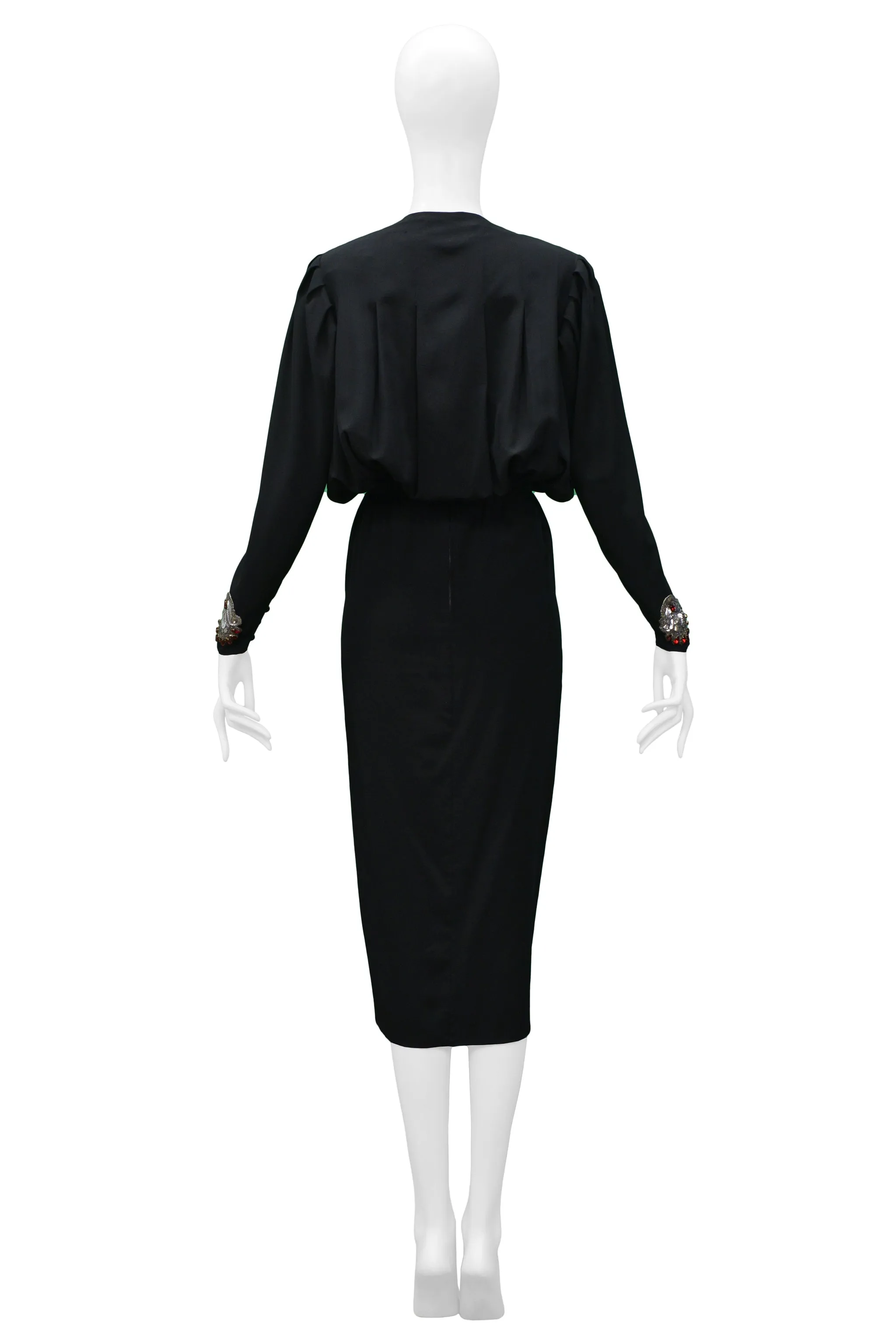 CHLOE BY KARL LAGERFELD BLACK SKIRT ENSEMBLE WITH RHINESTONE APPLIQUE