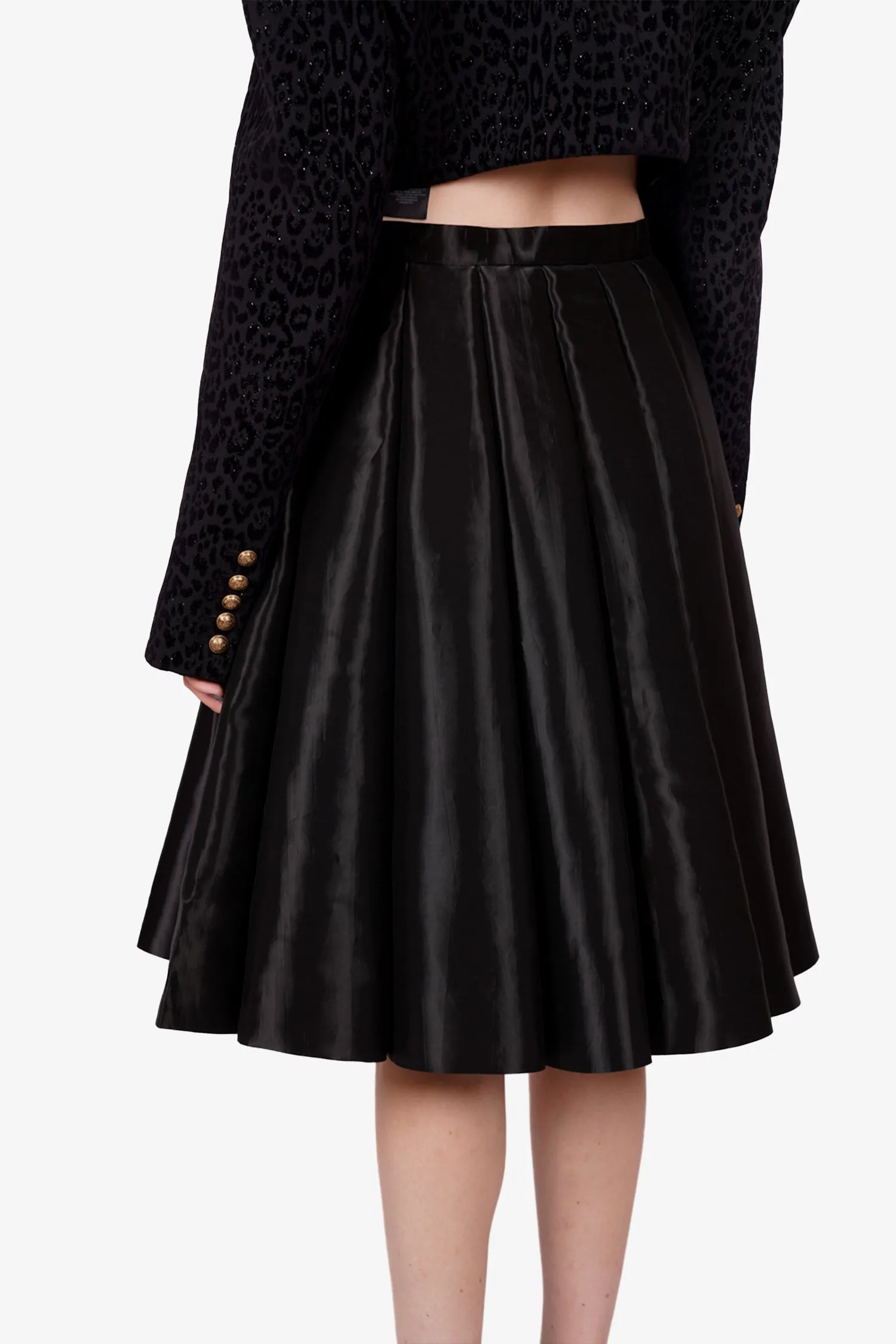 Comme des Garcons Shiny Black Pleated Skirt Size M