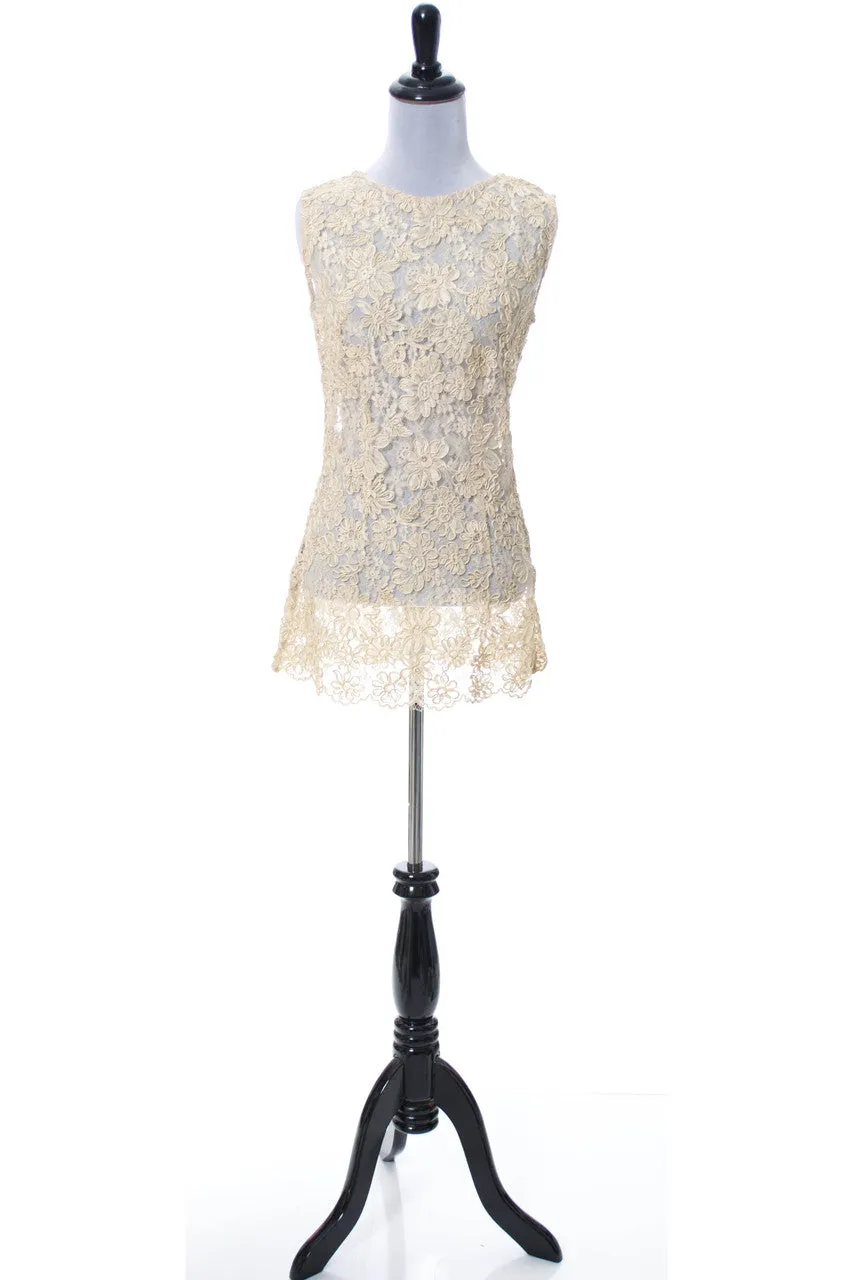 Exquisite Vintage Lace 1960s Sleeveless Top