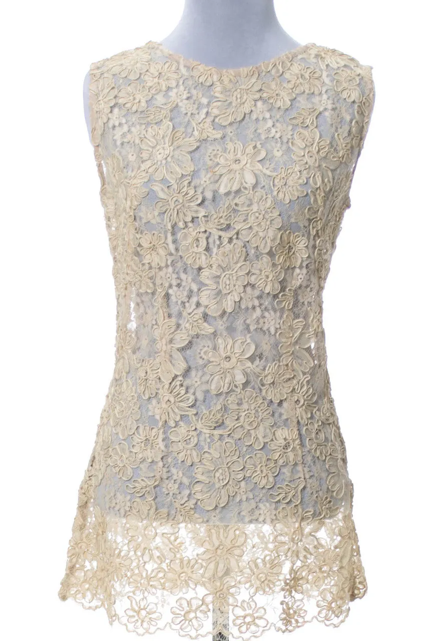 Exquisite Vintage Lace 1960s Sleeveless Top