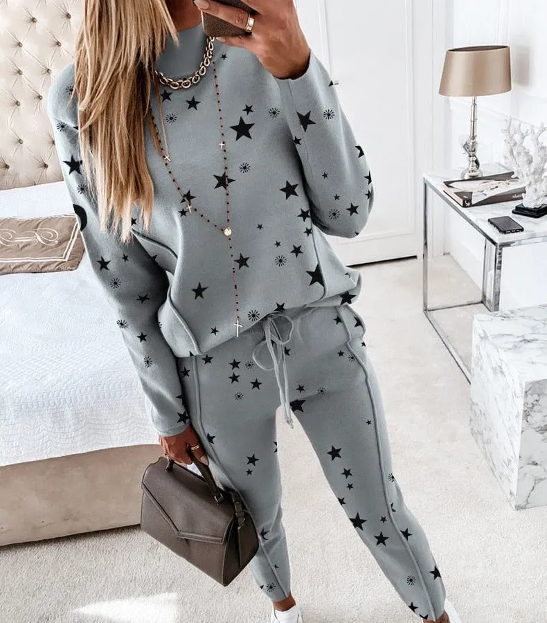 Fashionkova  2022 New Two-Piece Set High-Necked Long-Sleeved Tops   Pocket Pants Casual Autumn Winter Sweater Women Women's Trousers Suit