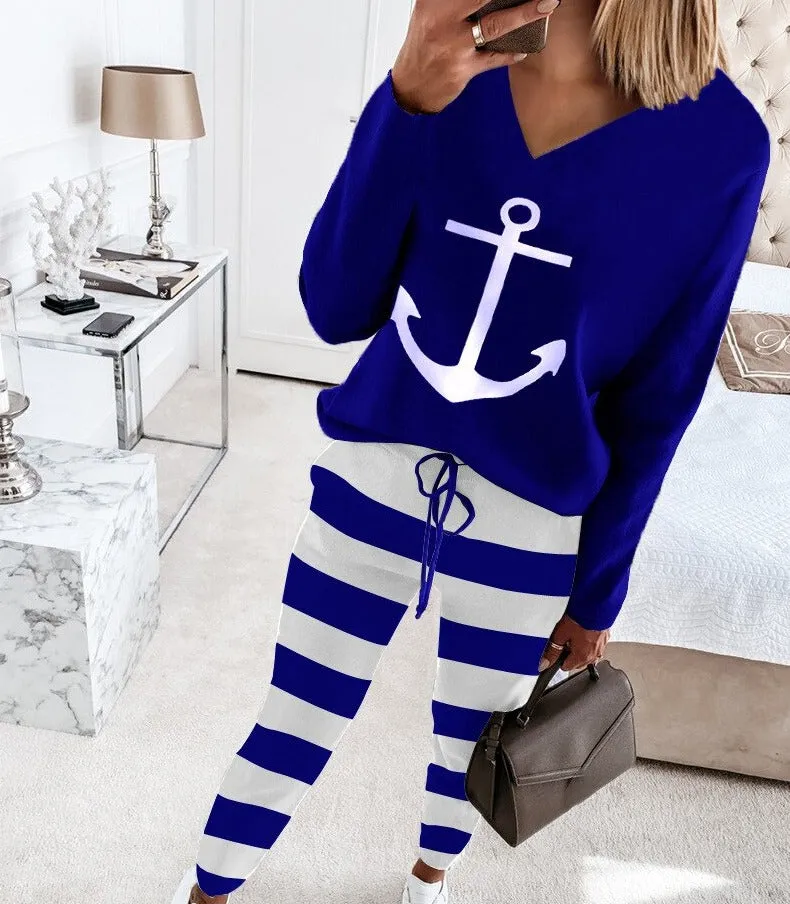 Fashionkova  2022 New Two-Piece Set High-Necked Long-Sleeved Tops   Pocket Pants Casual Autumn Winter Sweater Women Women's Trousers Suit