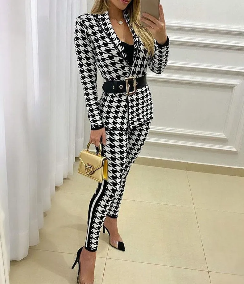 Fashionkova  2022 New Two-Piece Set High-Necked Long-Sleeved Tops   Pocket Pants Casual Autumn Winter Sweater Women Women's Trousers Suit