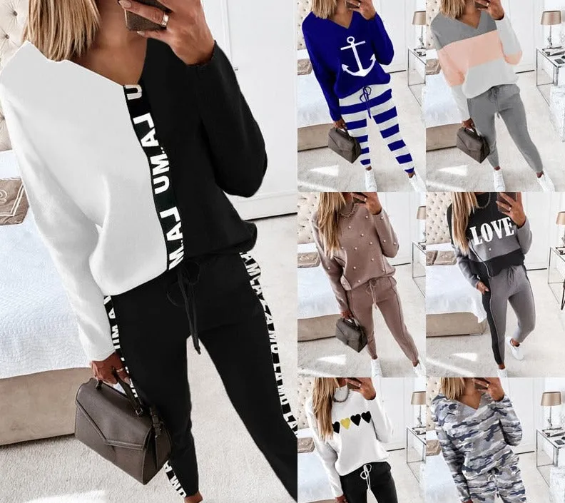 Fashionkova  2022 New Two-Piece Set High-Necked Long-Sleeved Tops   Pocket Pants Casual Autumn Winter Sweater Women Women's Trousers Suit