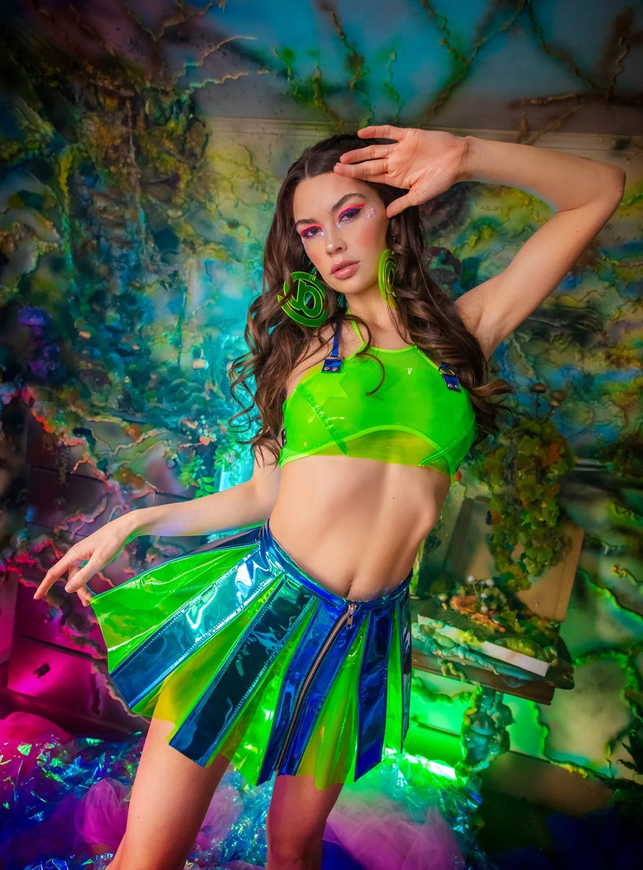 FR120 - Vinyl Pleated Skirt
