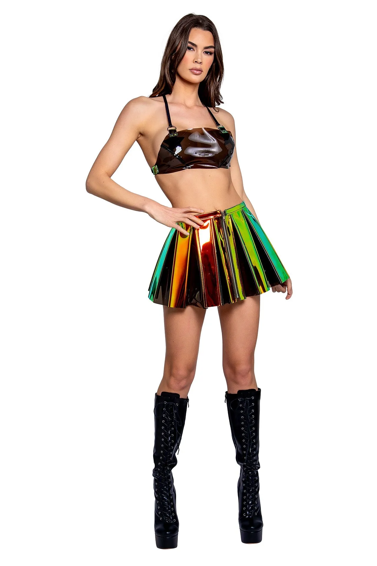 FR120 - Vinyl Pleated Skirt