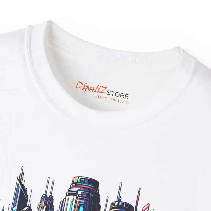Futuristic City Car Eco Friendly Cotton Tee