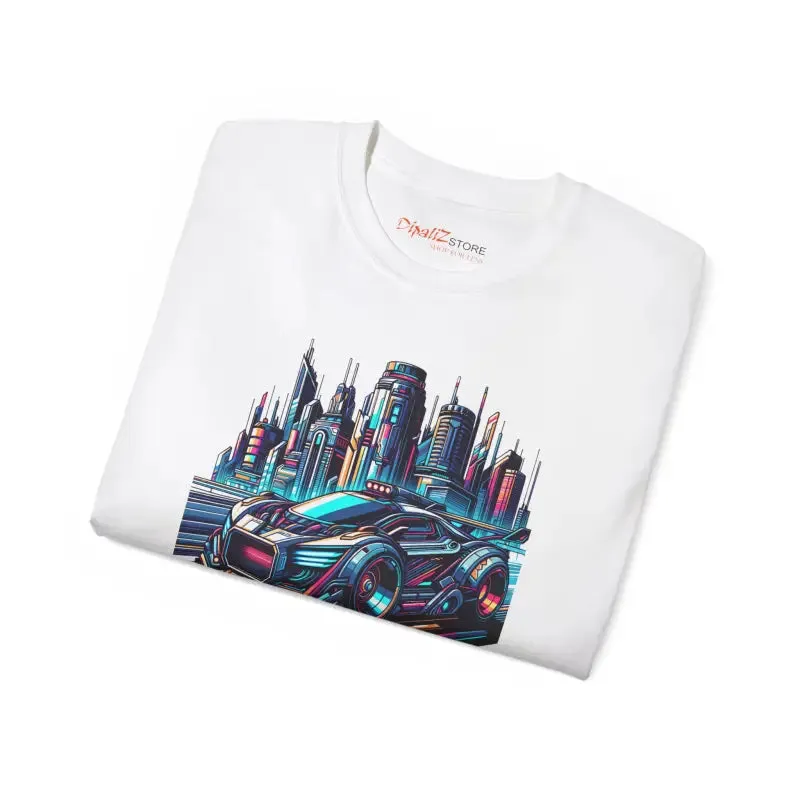 Futuristic City Car Eco Friendly Cotton Tee