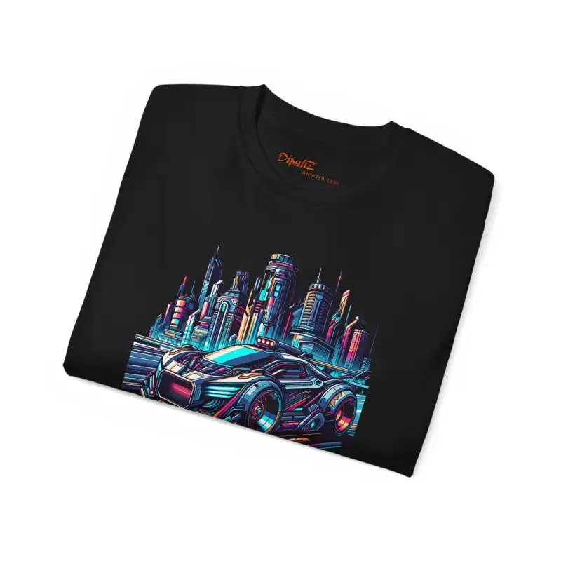 Futuristic City Car Eco Friendly Cotton Tee
