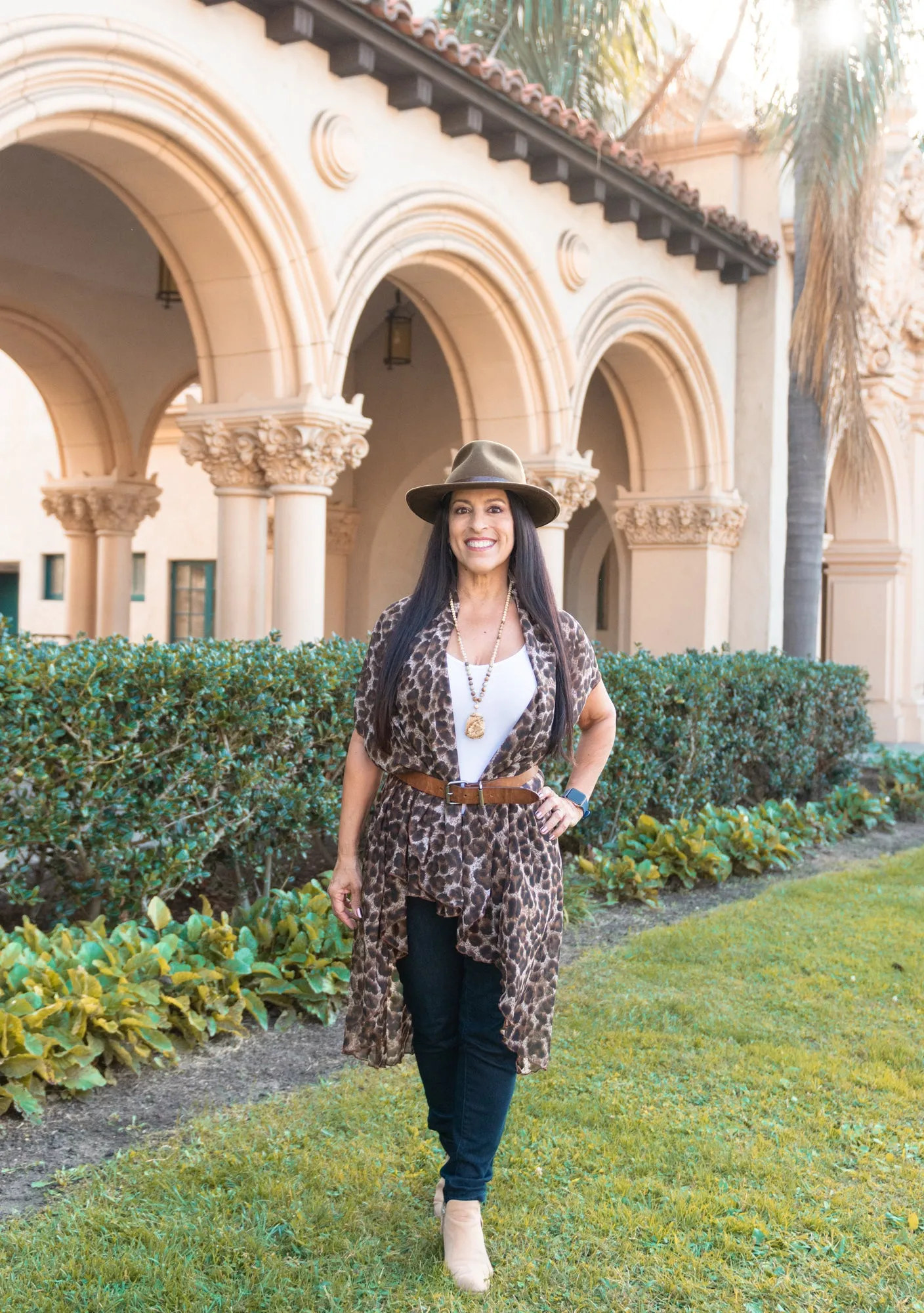 Go w/the Flow Cover Up- Brown Leopard