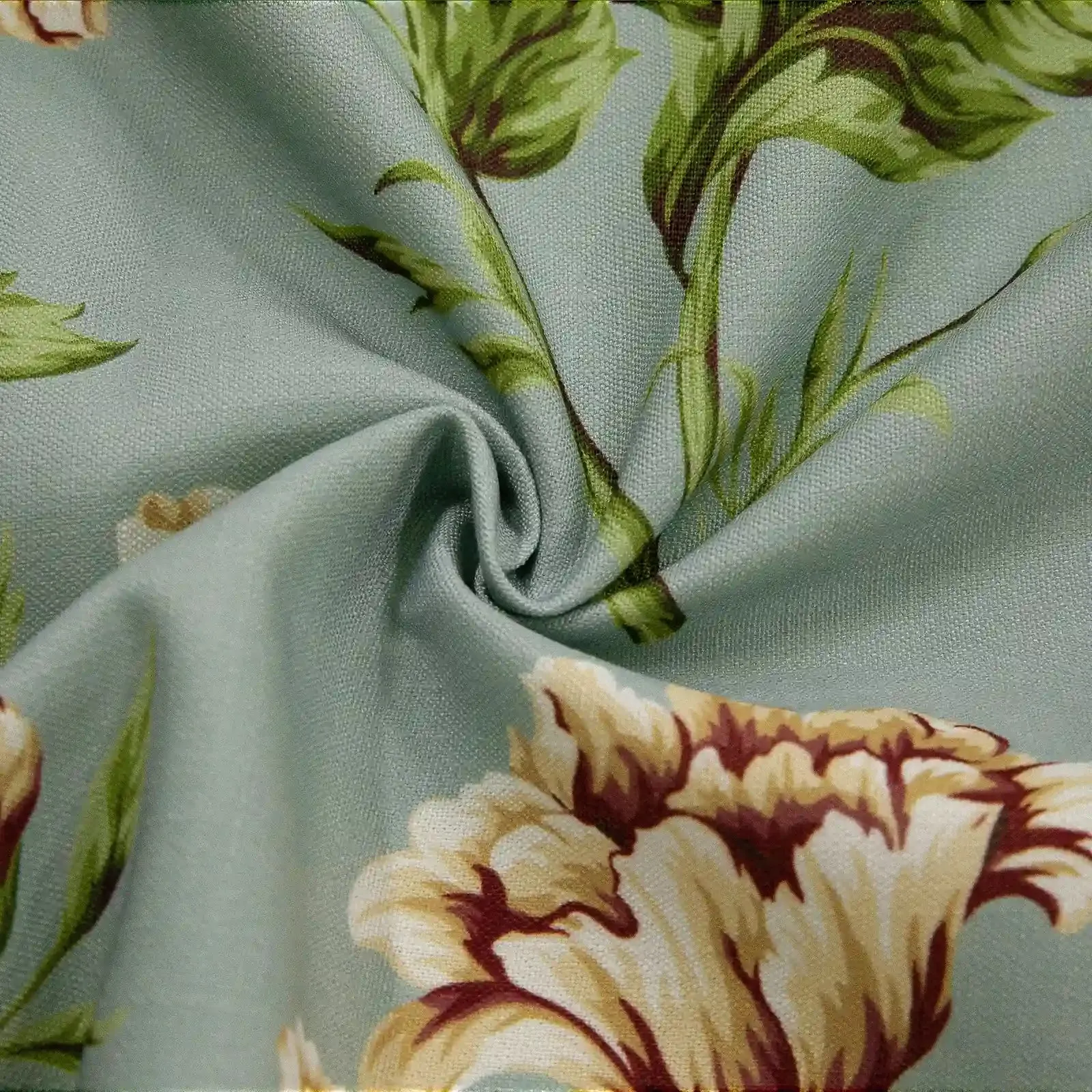 Holly Floral Pattern Boho Style Curtain Pleated