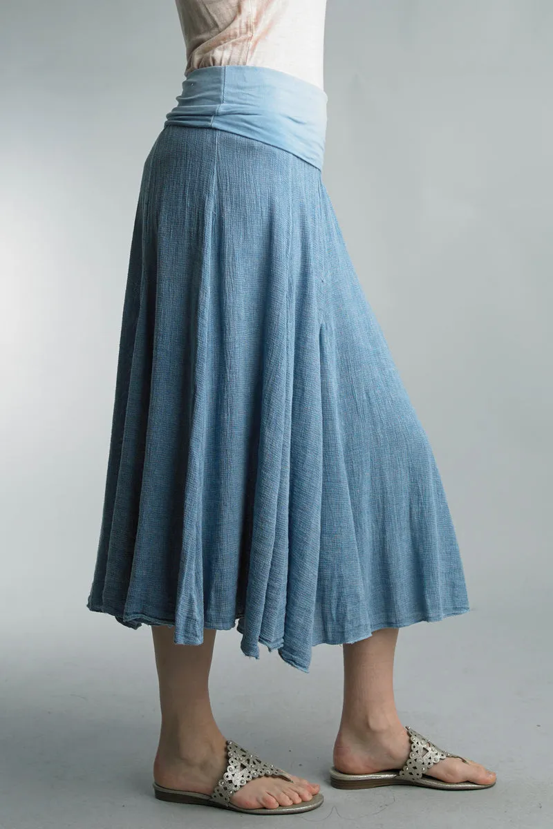 Italian Linen Skirt with Panels