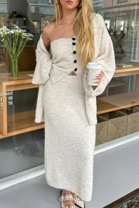 Knitted maxi rok - Creme