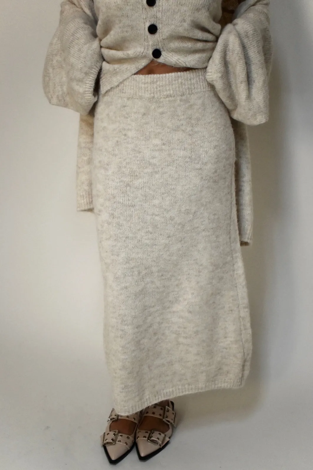 Knitted maxi rok - Creme