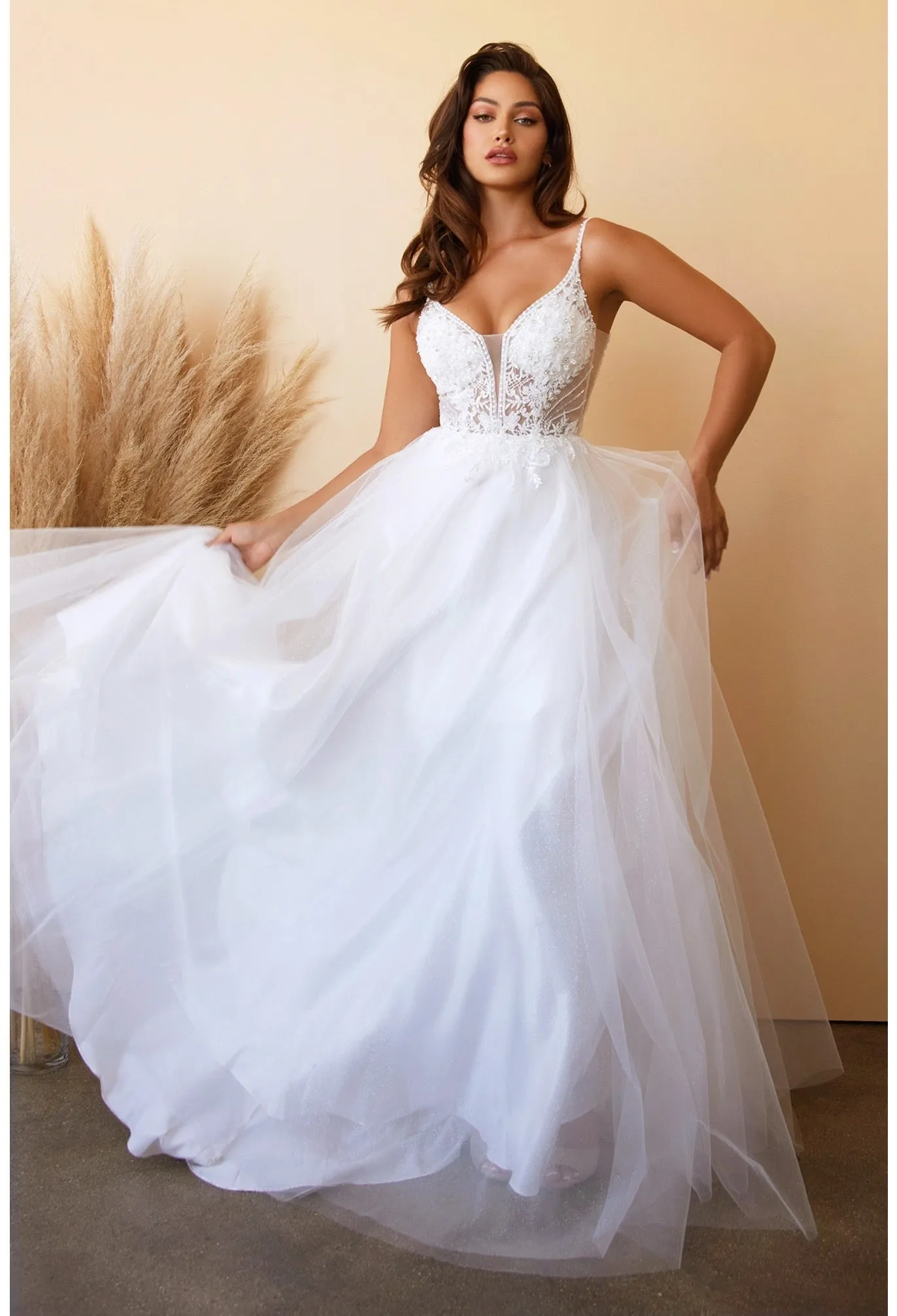 LAYERED TULLE BRIDAL GOWN