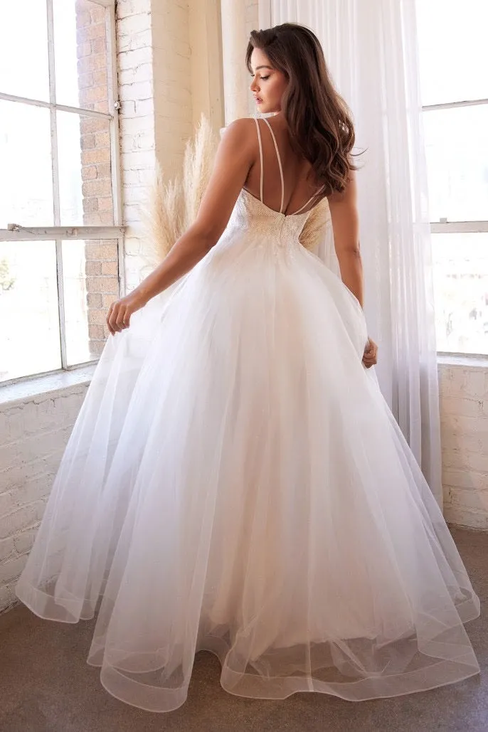 LAYERED TULLE BRIDAL GOWN
