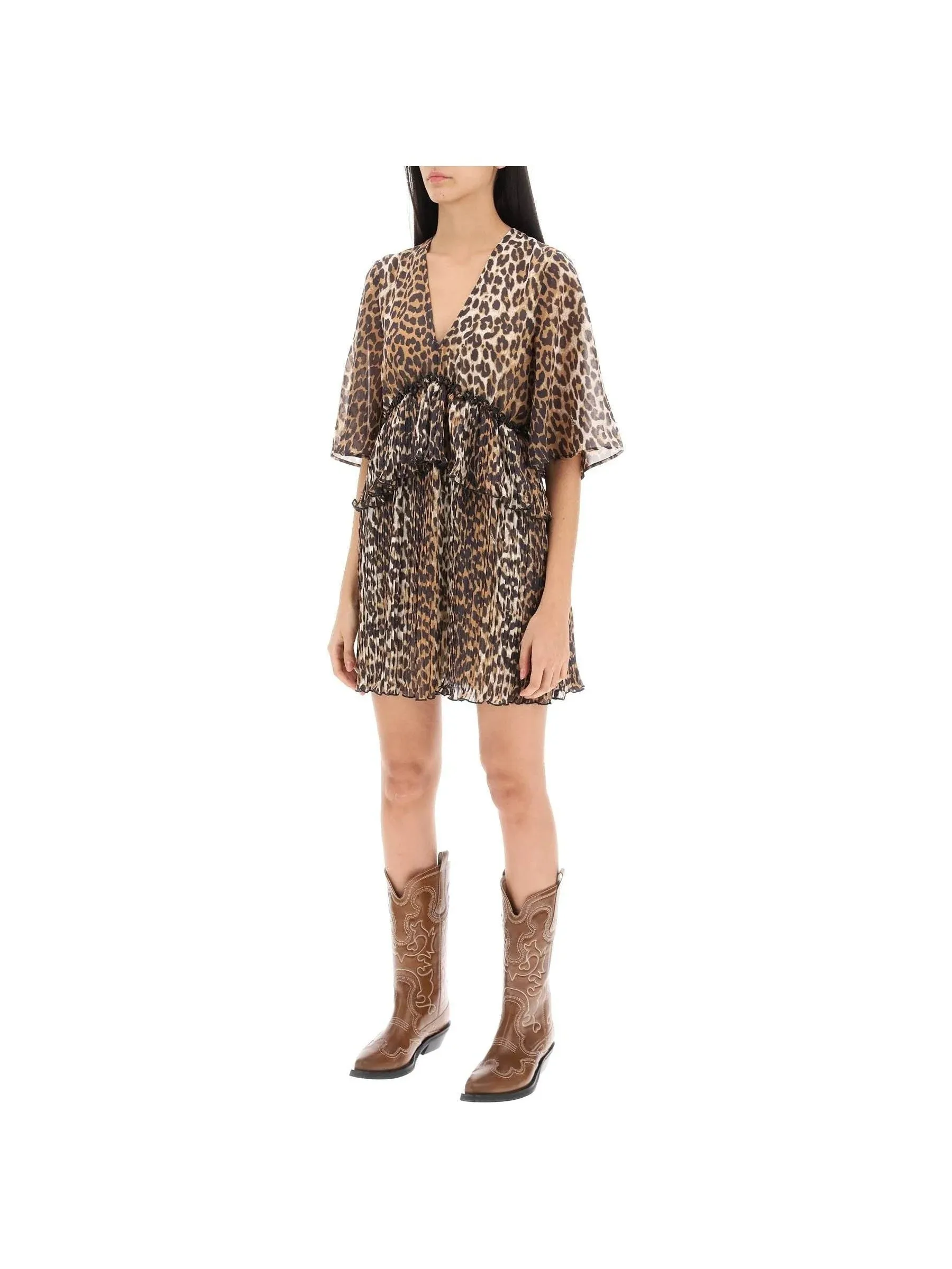 Leopard Pleated Dress