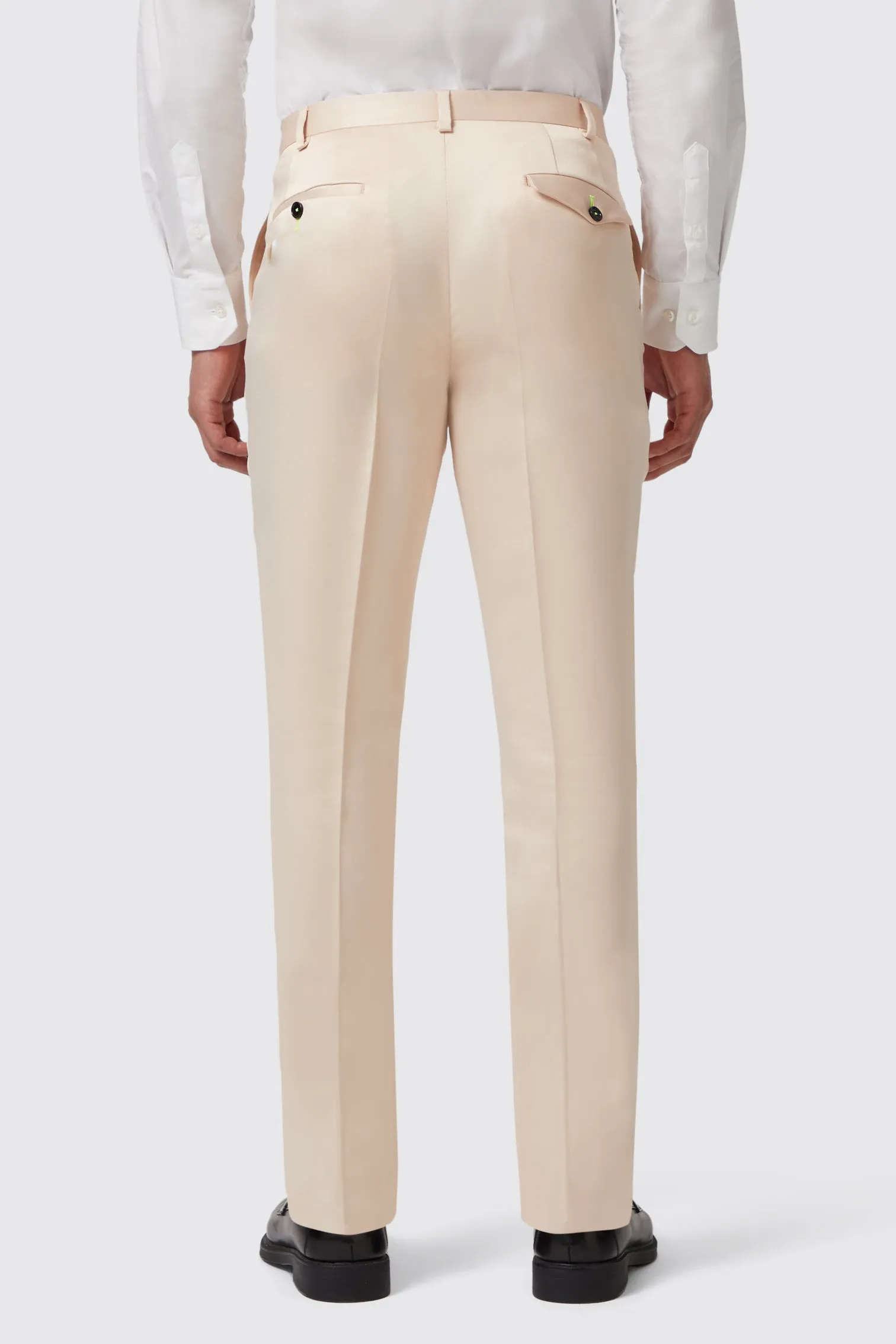 Lewis Skinny Fit Double Breasted Beige Sateen Suit