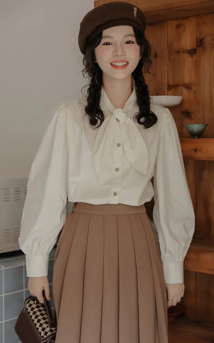 Light Academia Blouse Vest Skirt Set