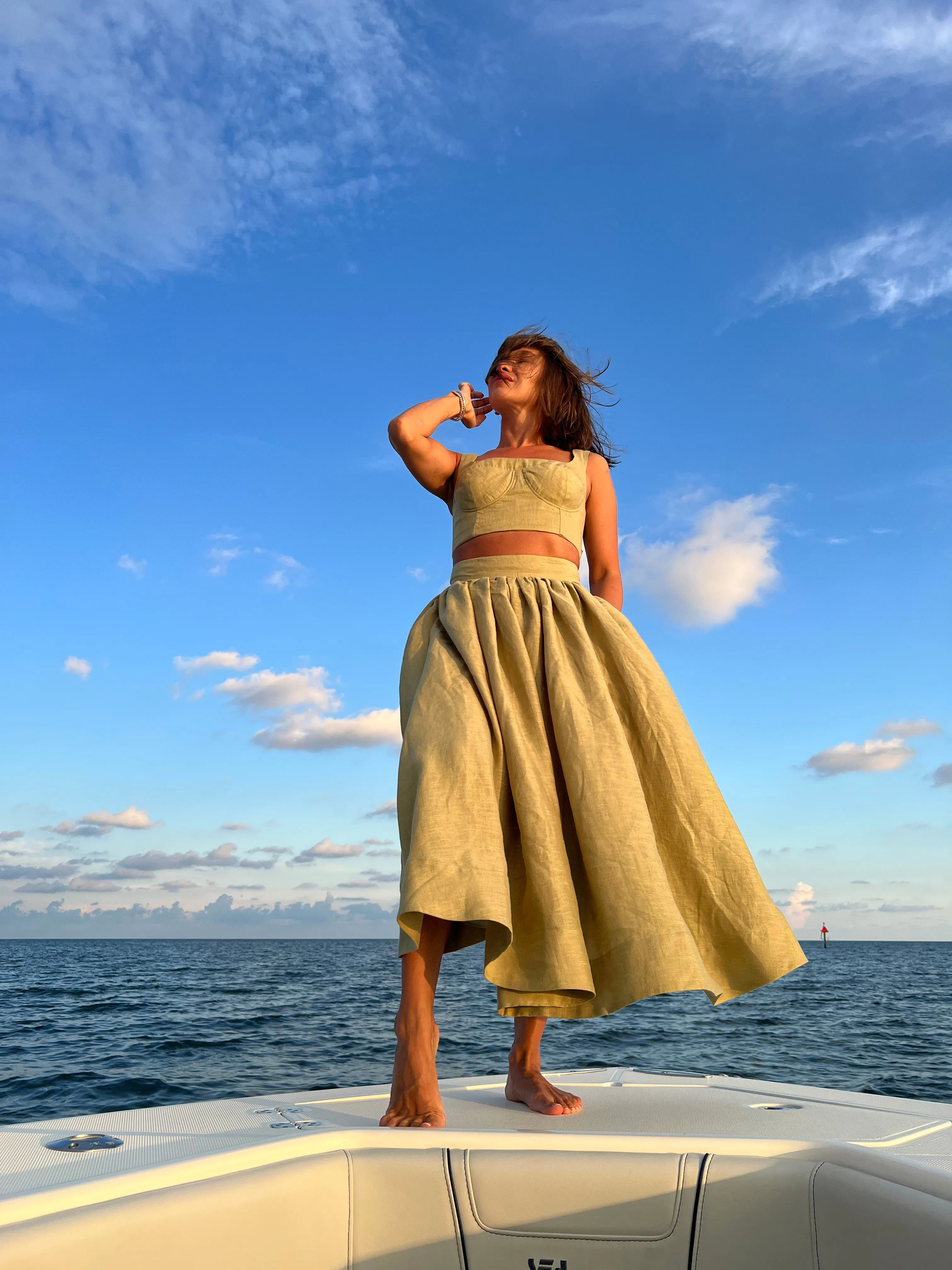 Linen Midi Skirt