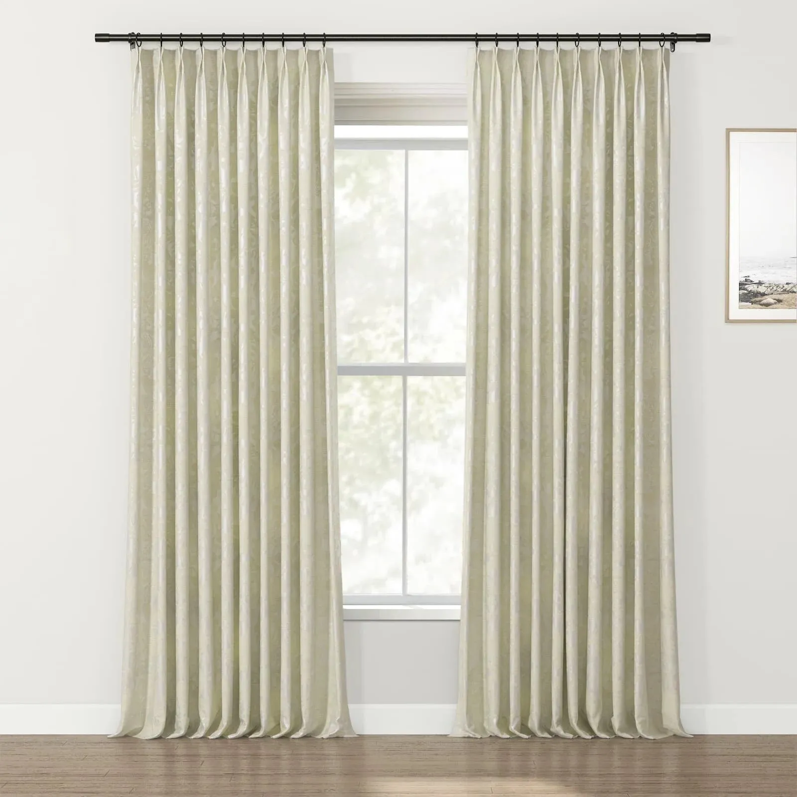 Lydia Garden Jacquard Curtain Pleated
