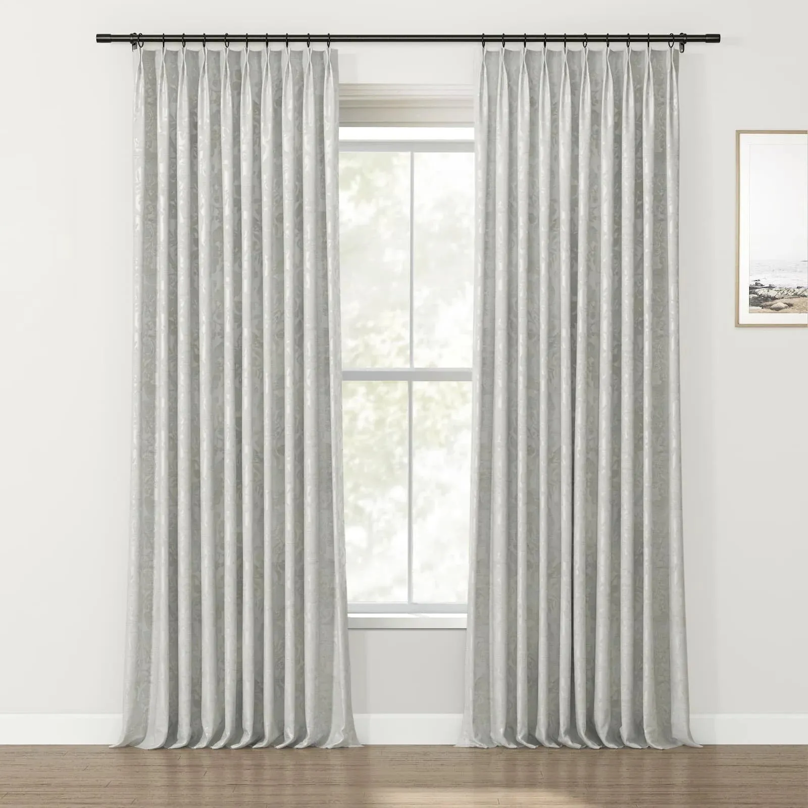 Lydia Garden Jacquard Curtain Pleated