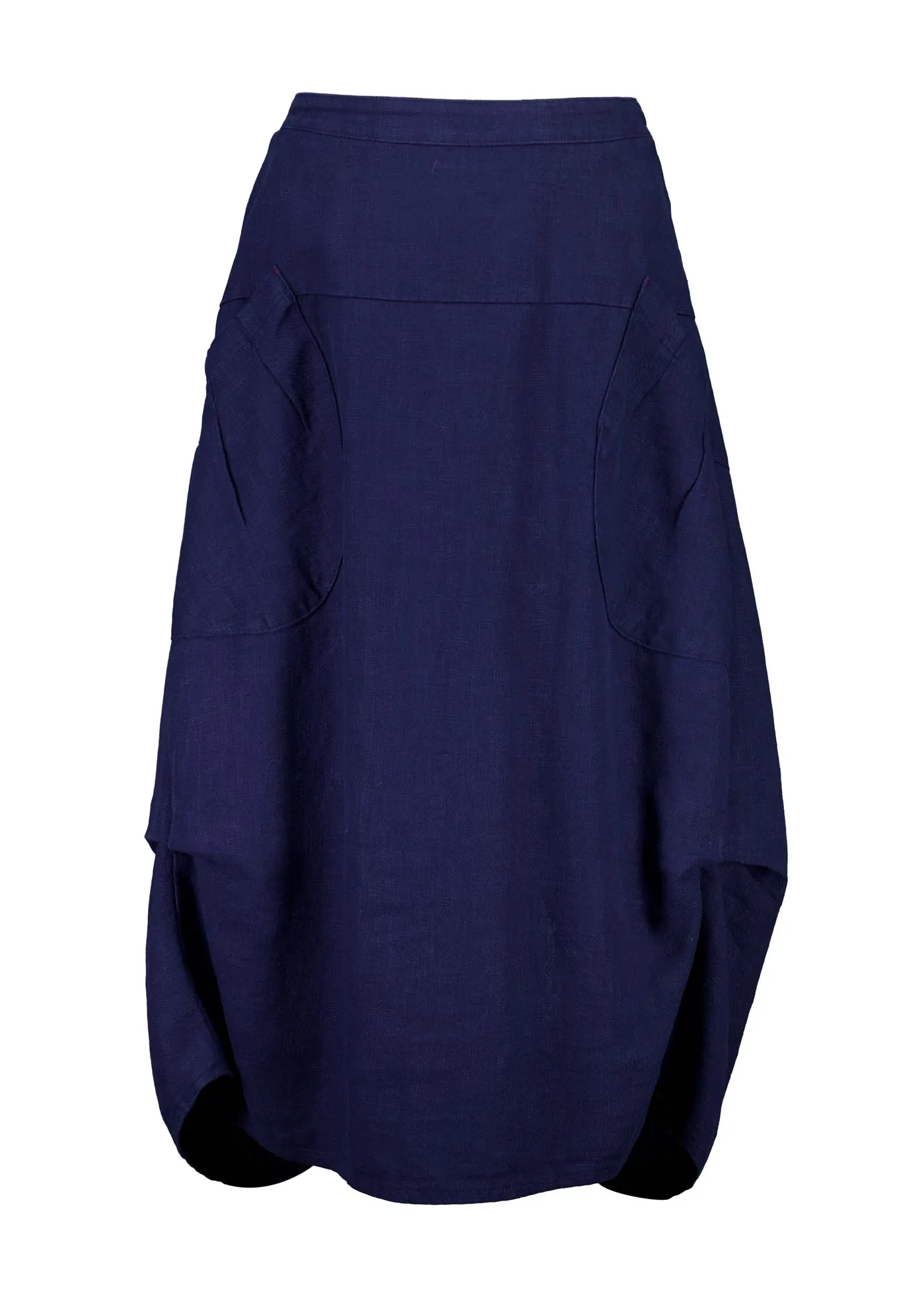Milwaukee Fiesta Skirt Navy in Slub Linen